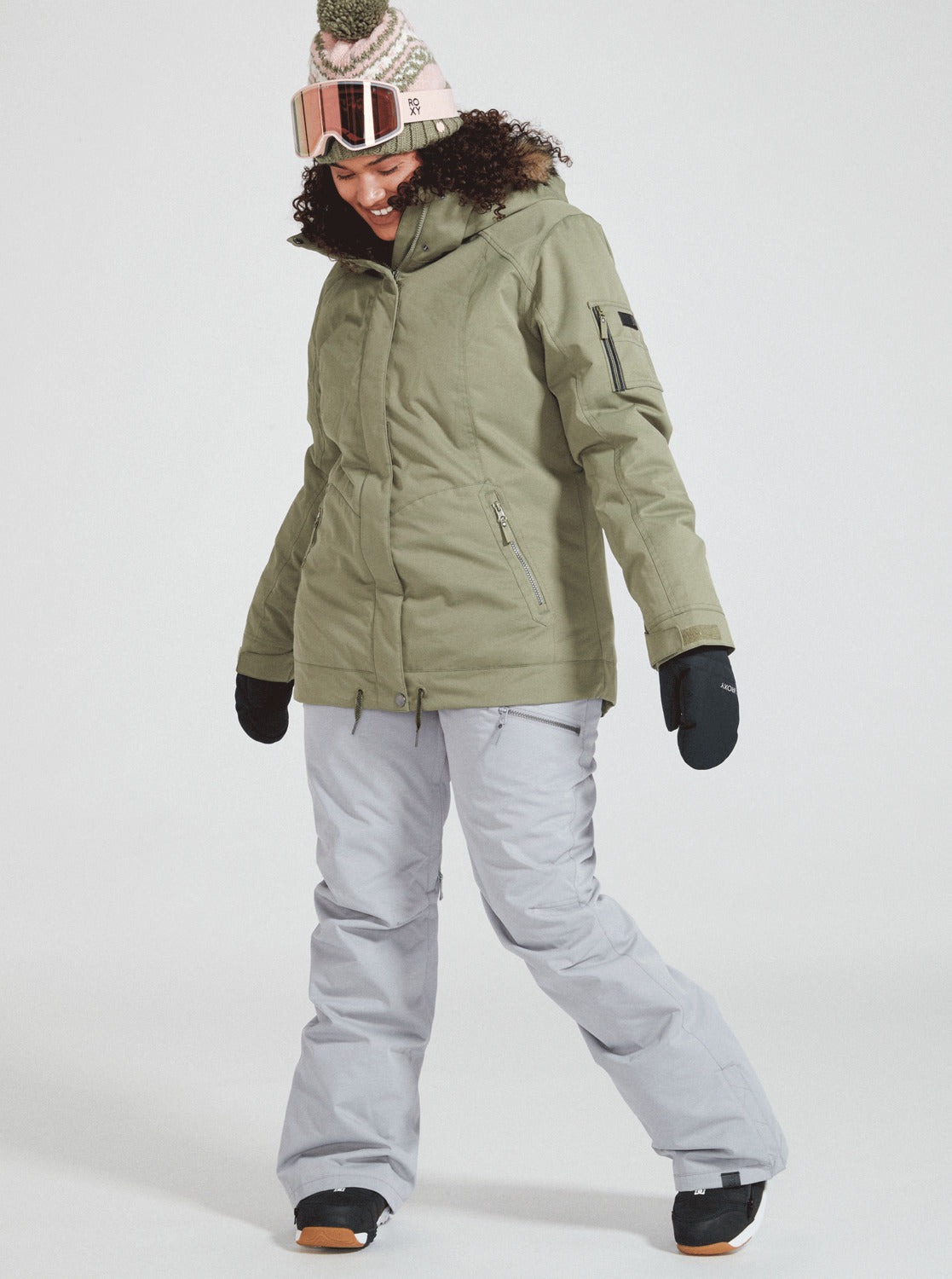 Roxy Womens Meade Insulated Snow Jacket Deep Lichen Green