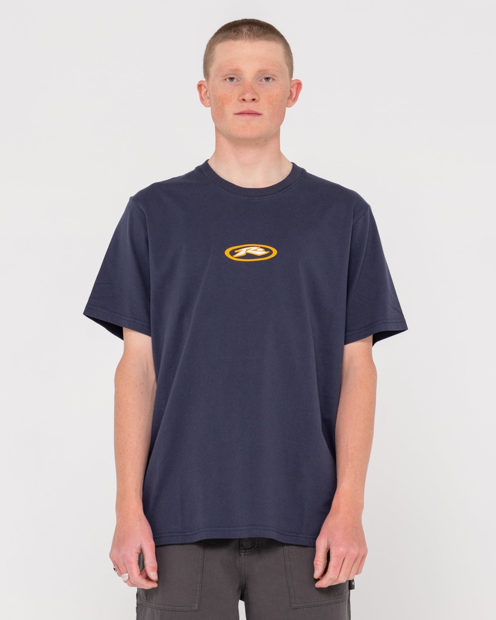 Rusty Slowmo Short Sleeve Tee Navy Gold