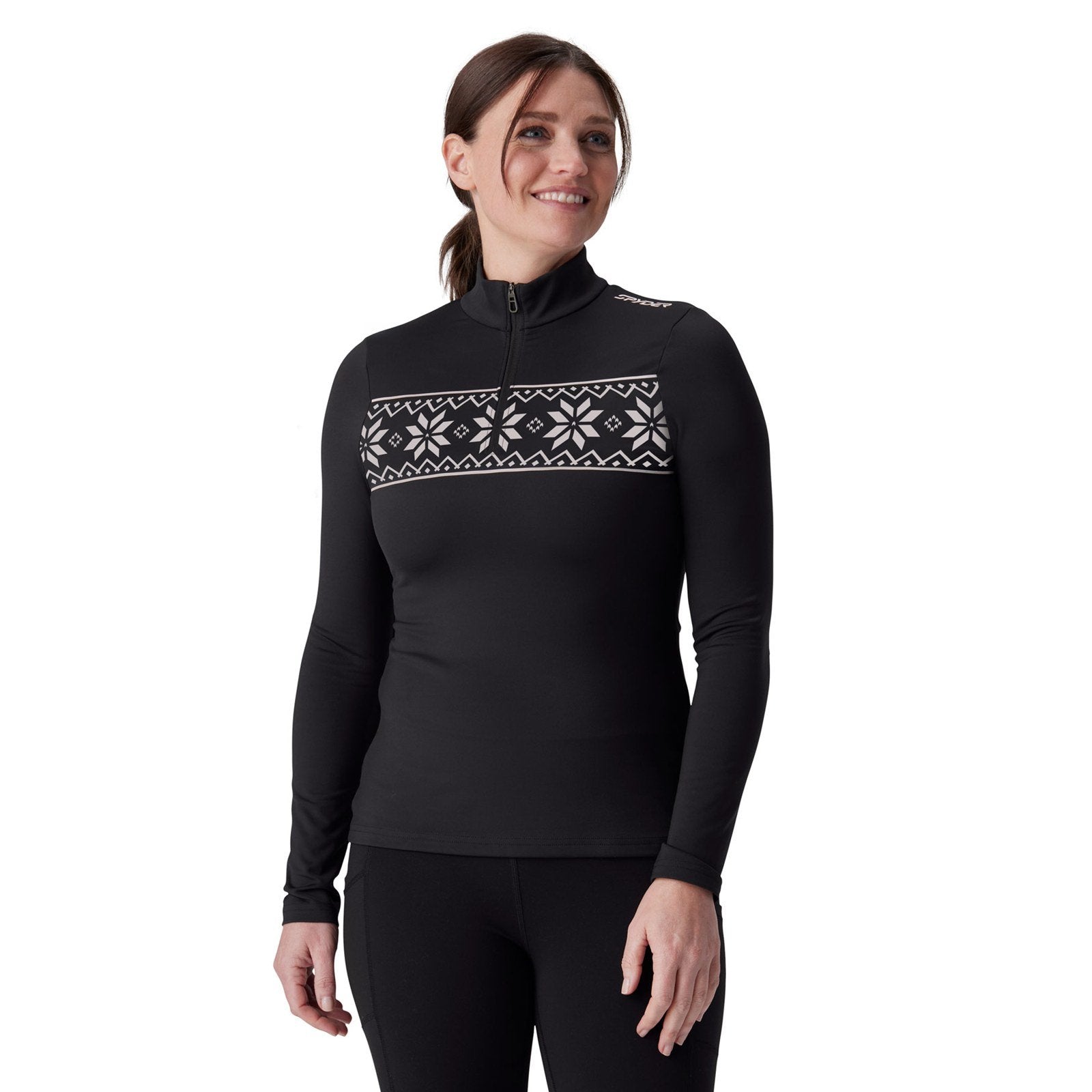 Womens Vivid Quarter Zip Skivvy Black2 - Image 1