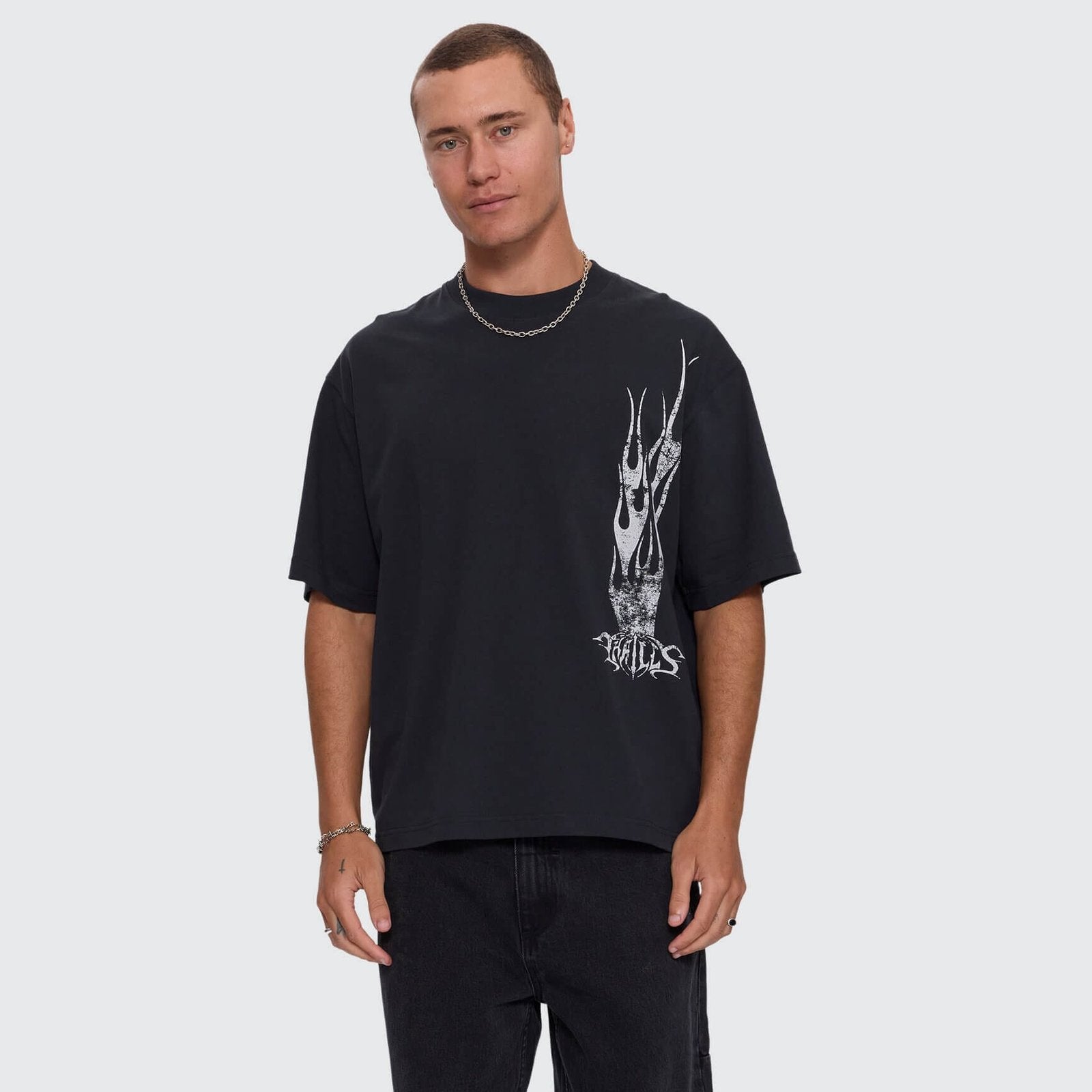 Matter Of Flame Box Crop Tee Faded Black - Image 1
