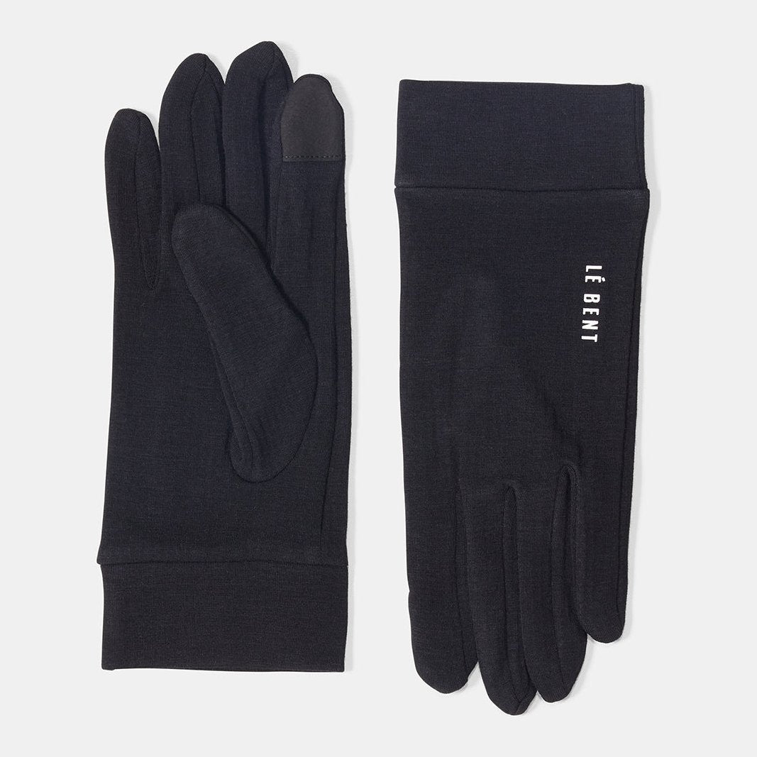 Heavyweight Grid Fleece Merino Glove Liner Black - Image 1