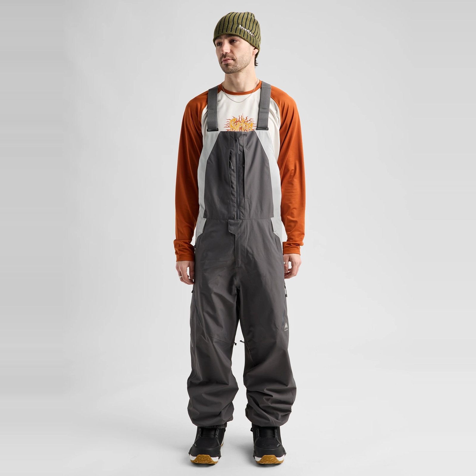 Mens Reserve 2L Relaxed Bib Pants Gotham Gray / Gray Cloud - Image 10