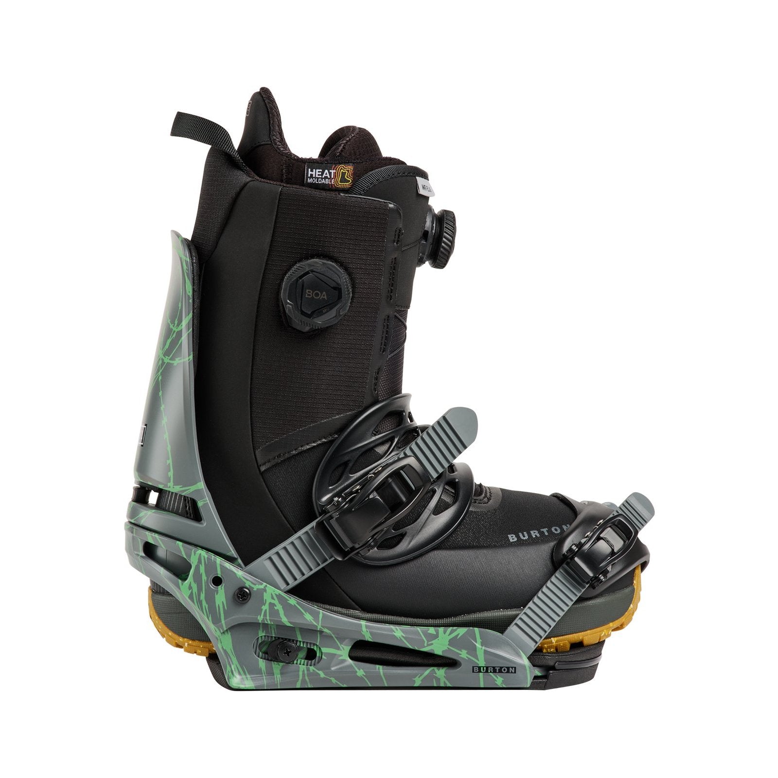 Mens Cartel Re:Flex Snowboard Bindings Gray / Green Voltage - Image 11