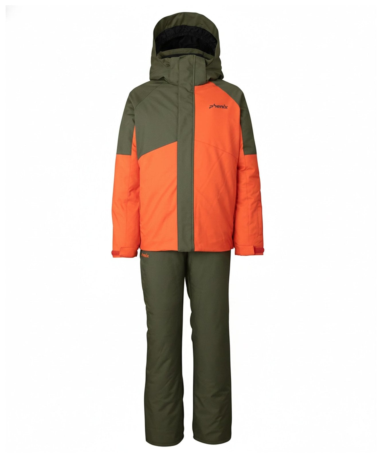 Asymmetrical Bicolour Ski Suit Orange - Image 11