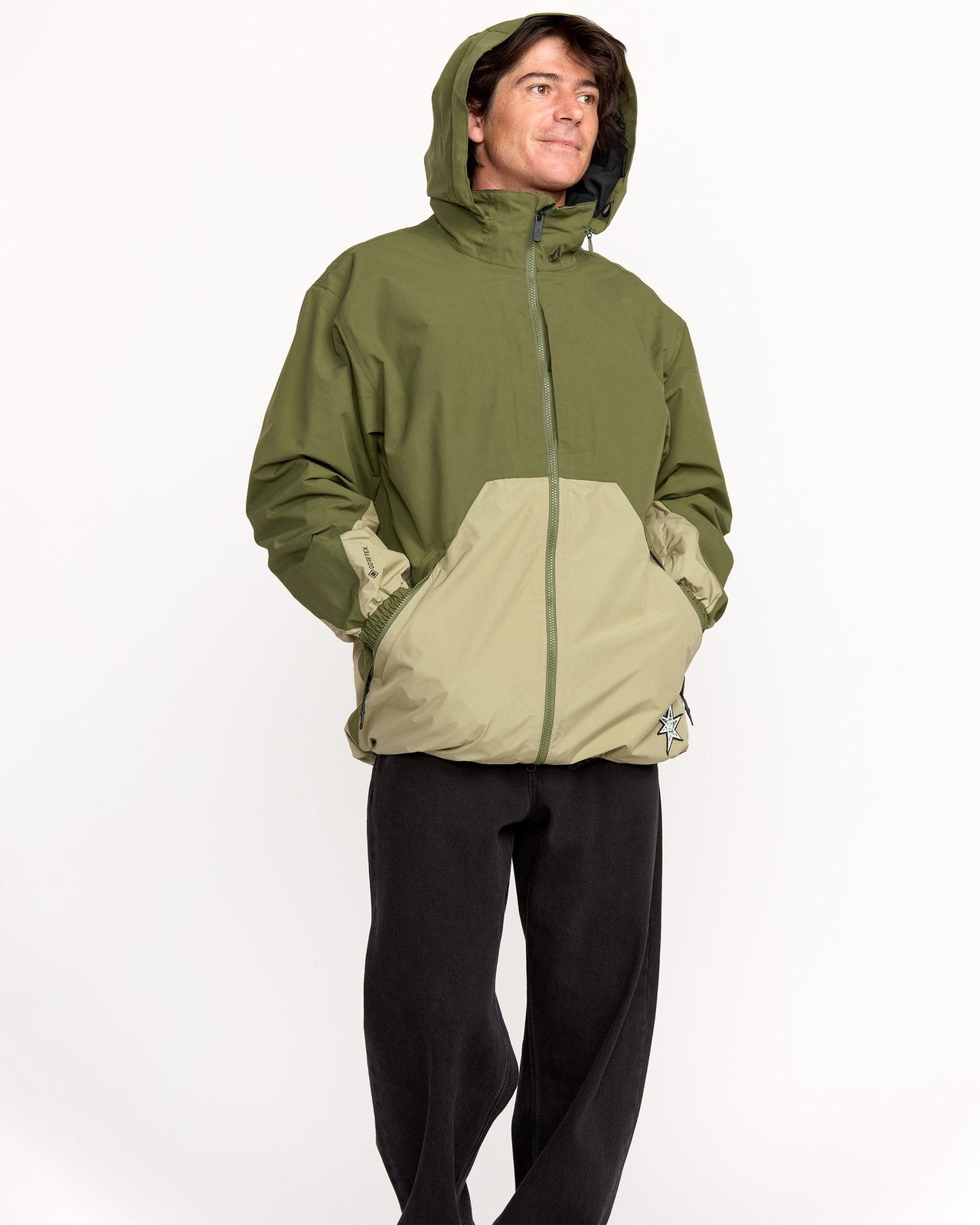 Mens Longo Gore-Tex Jacket Dark Olive - Image 11