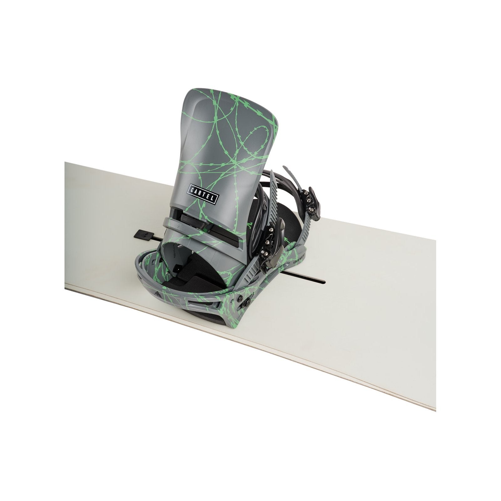 Mens Cartel Re:Flex Snowboard Bindings Gray / Green Voltage - Image 12