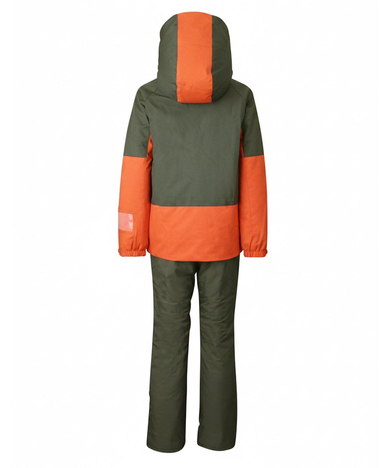 Asymmetrical Bicolour Ski Suit Orange - Image 12