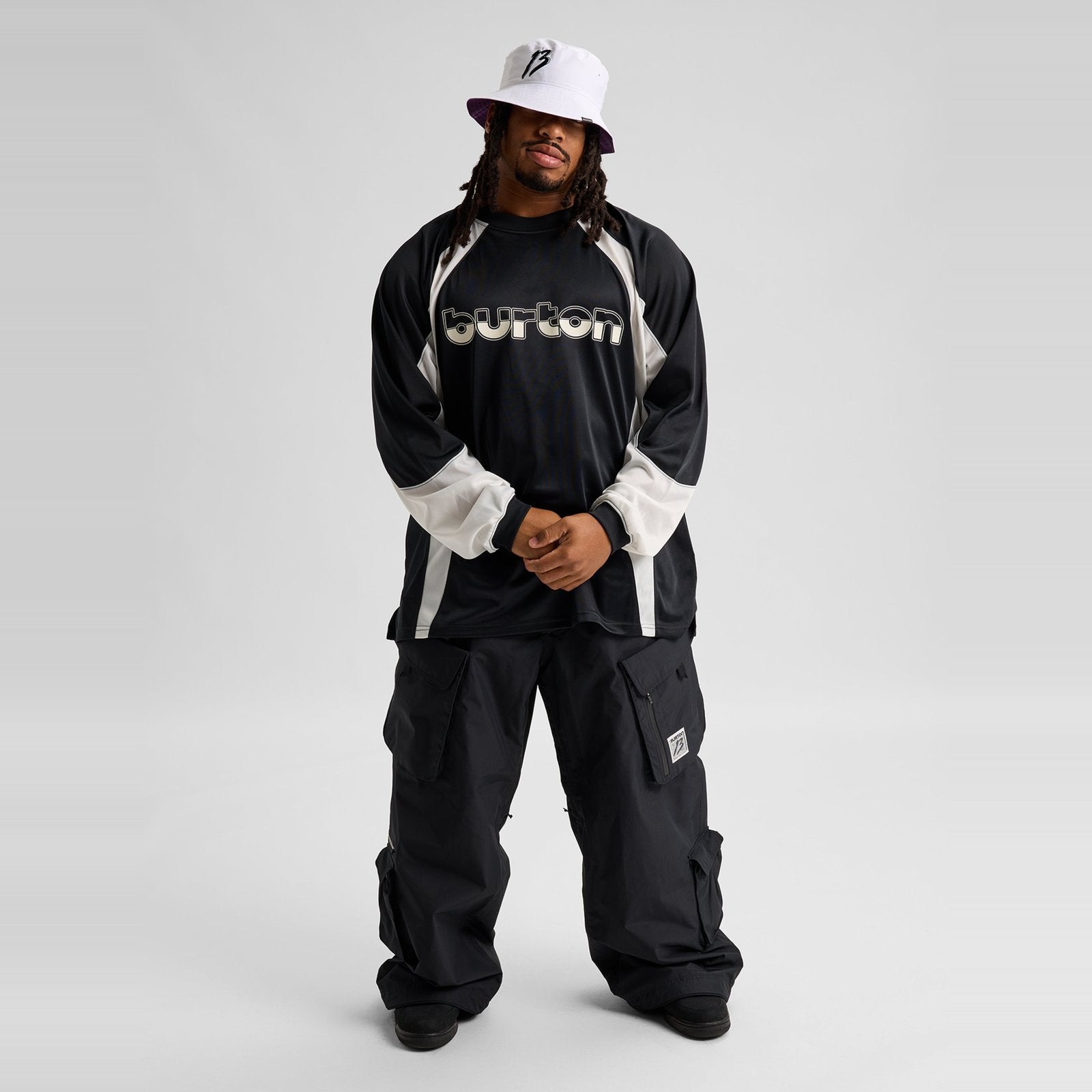 Mens 2L Baggy Cargo Pants True Black - Image 15