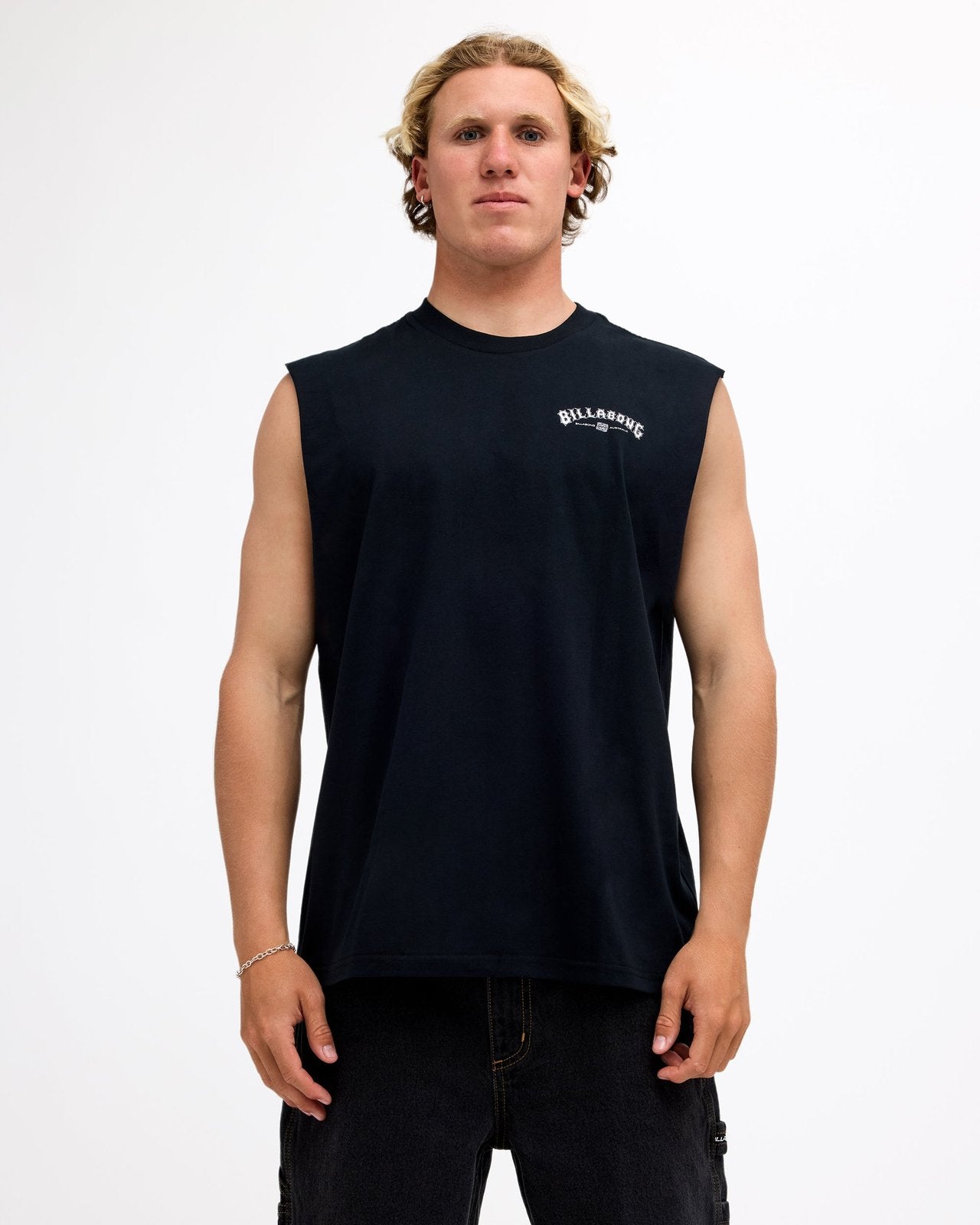 Mens Chrome Arch Muscle Top Black - Image 1