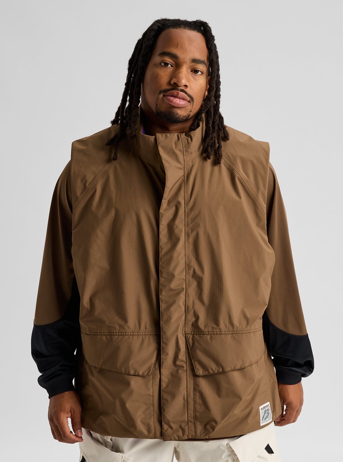 Mens Reversible Insulated Vest Earth Ship Brown - Image 1