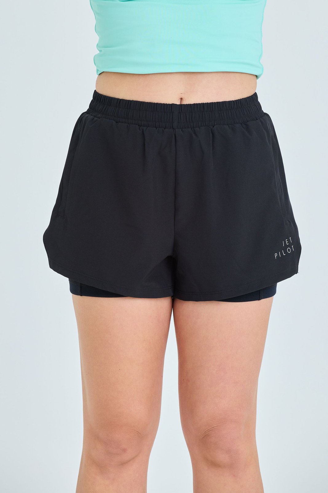 Womens Corp Ladies Elastic Waist Rideshort Black - Image 1