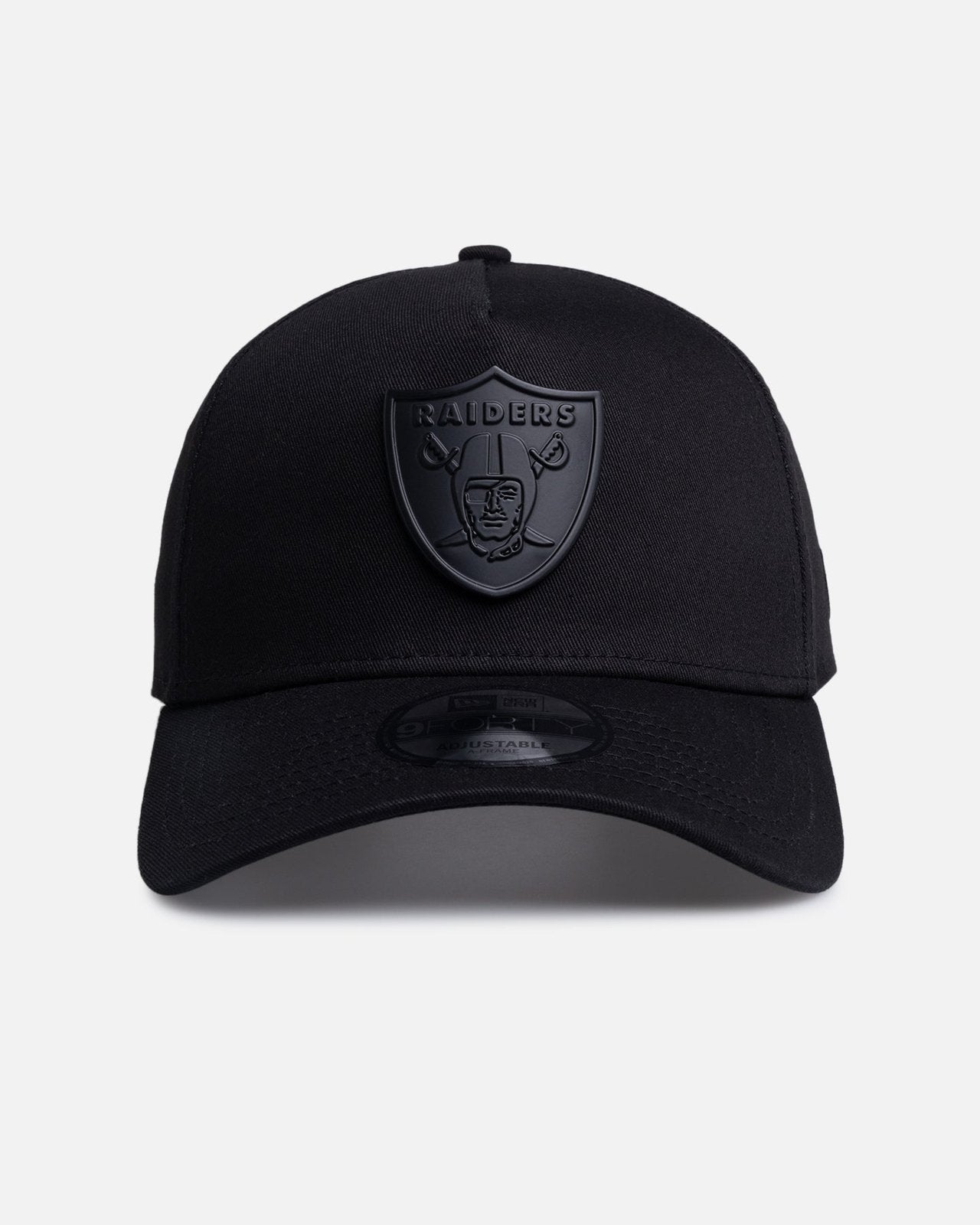 Las Vegas Raiders 9FORTY A-Frame Snapback - Black Metal Badge - Image 1