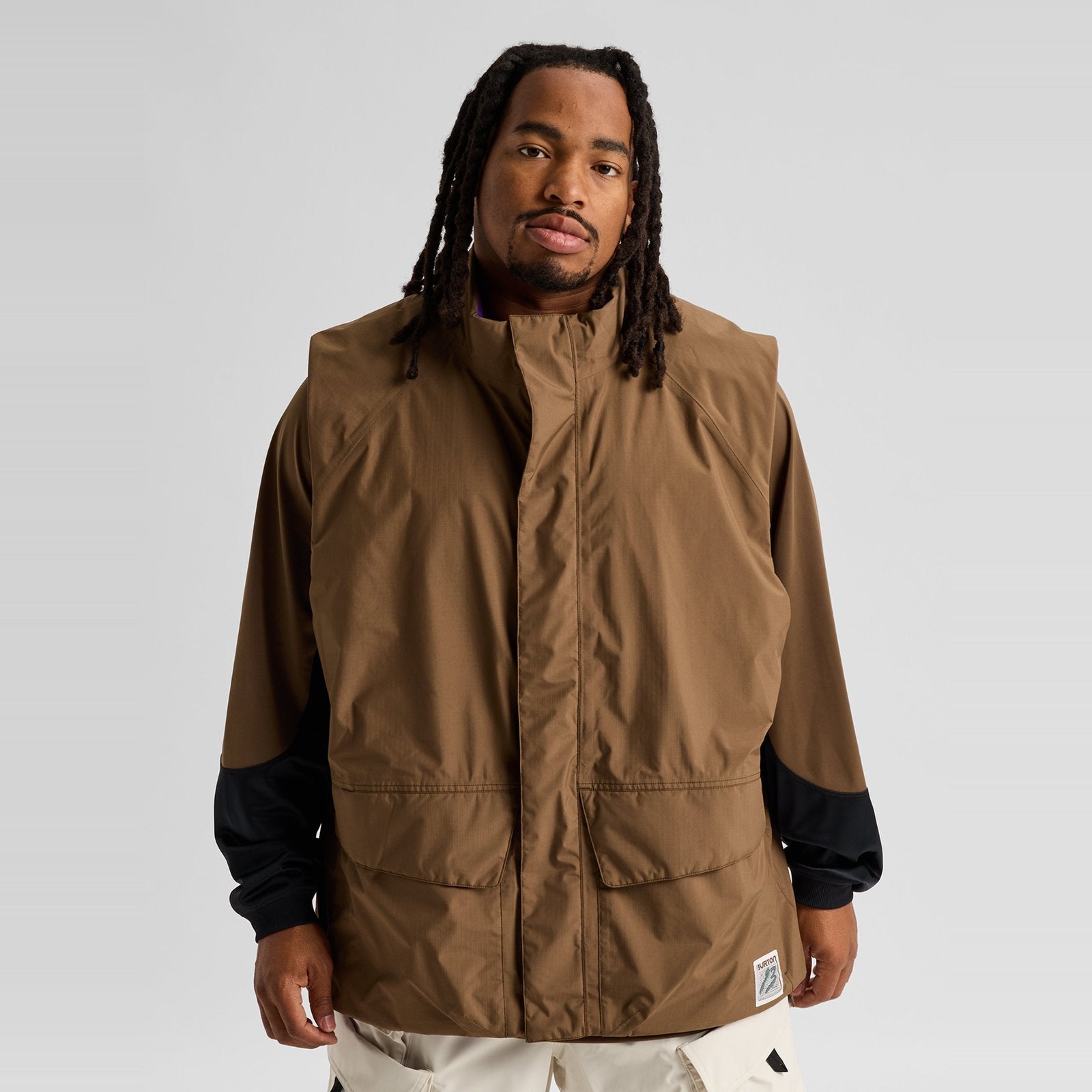 Mens Reversible Insulated Vest Earth Ship Brown - Image 1
