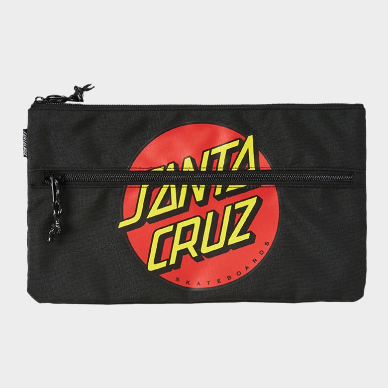 Boys Classic Dot Dual Zip Pencil Case Black - Image 1