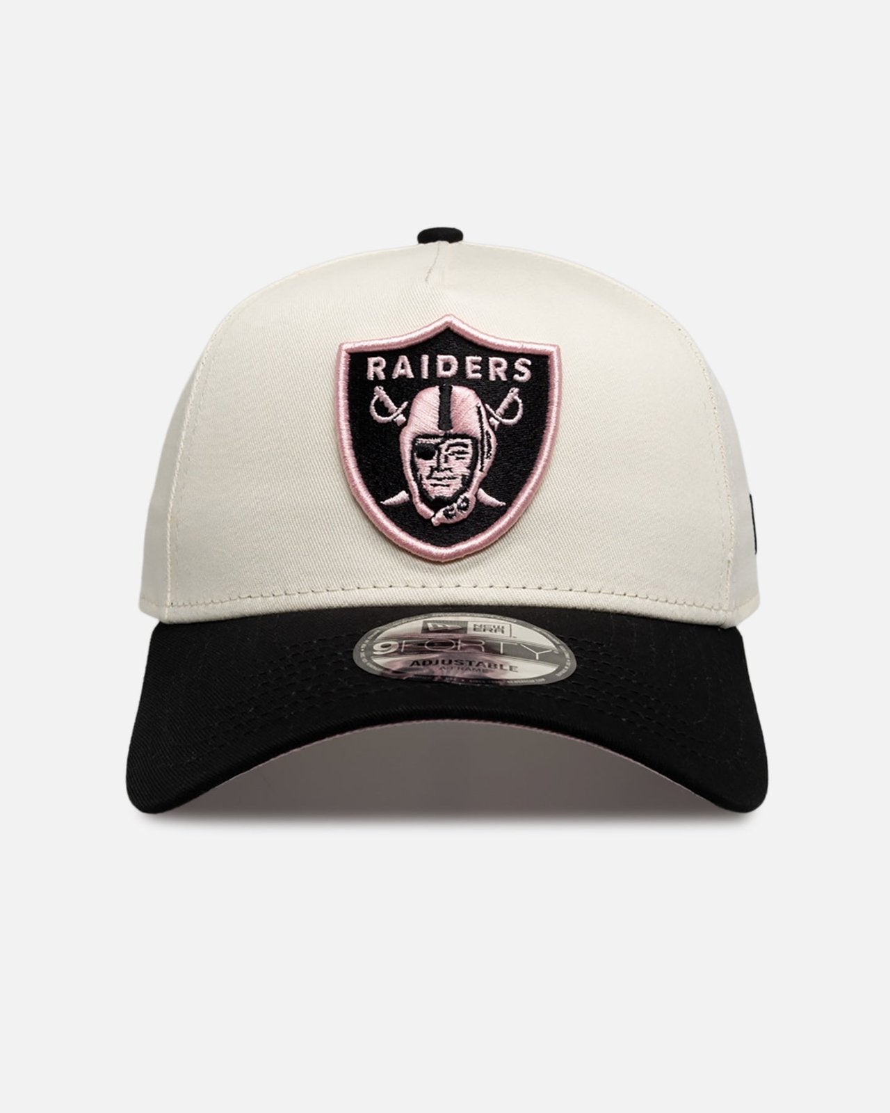 Las Vegas Raiders 9FORTY A-Frame Snapback - Chrome Black Pink - Image 1