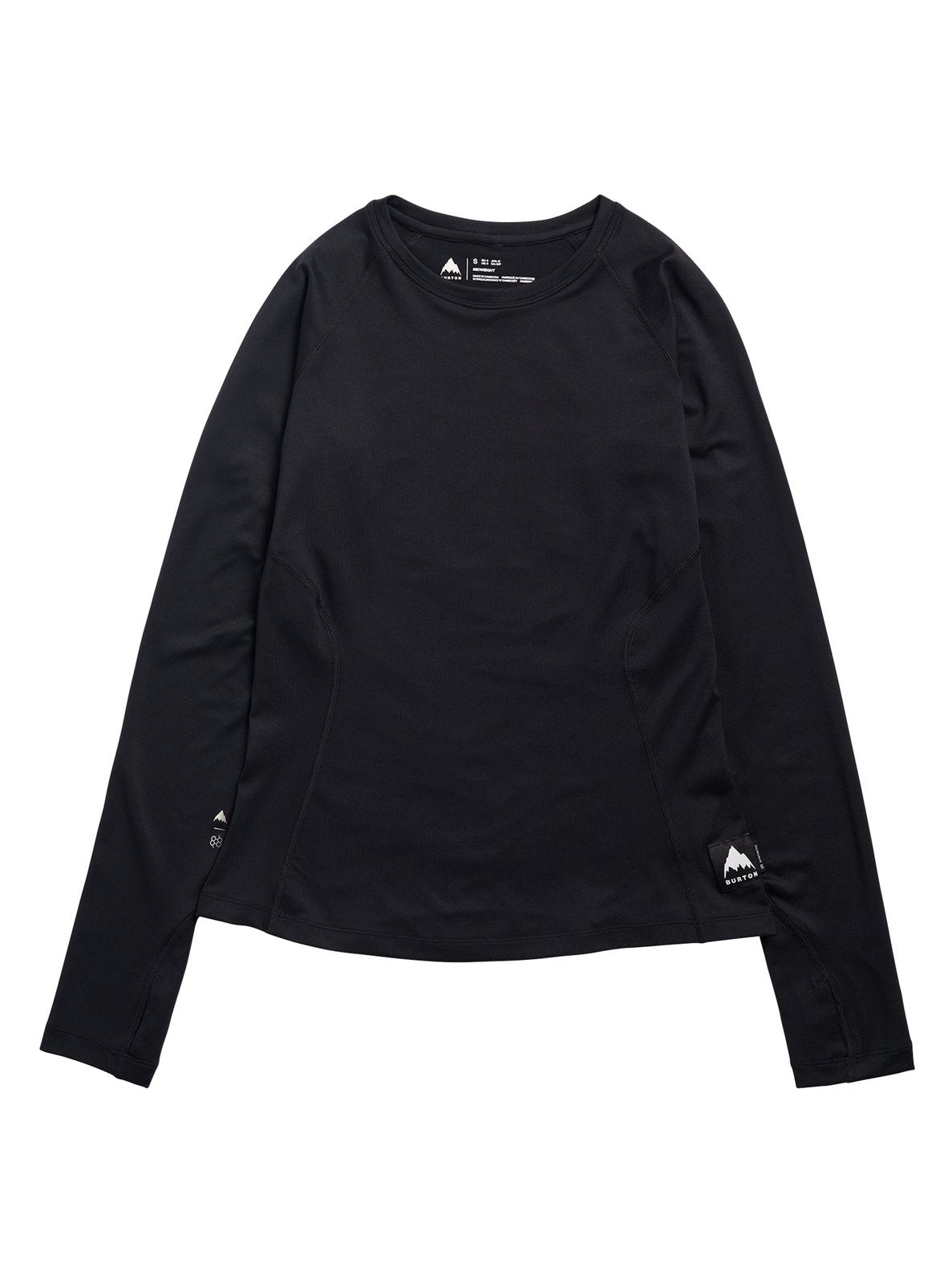 Womens Synthetic Midweight Base Layer Crew True Black - Image 1