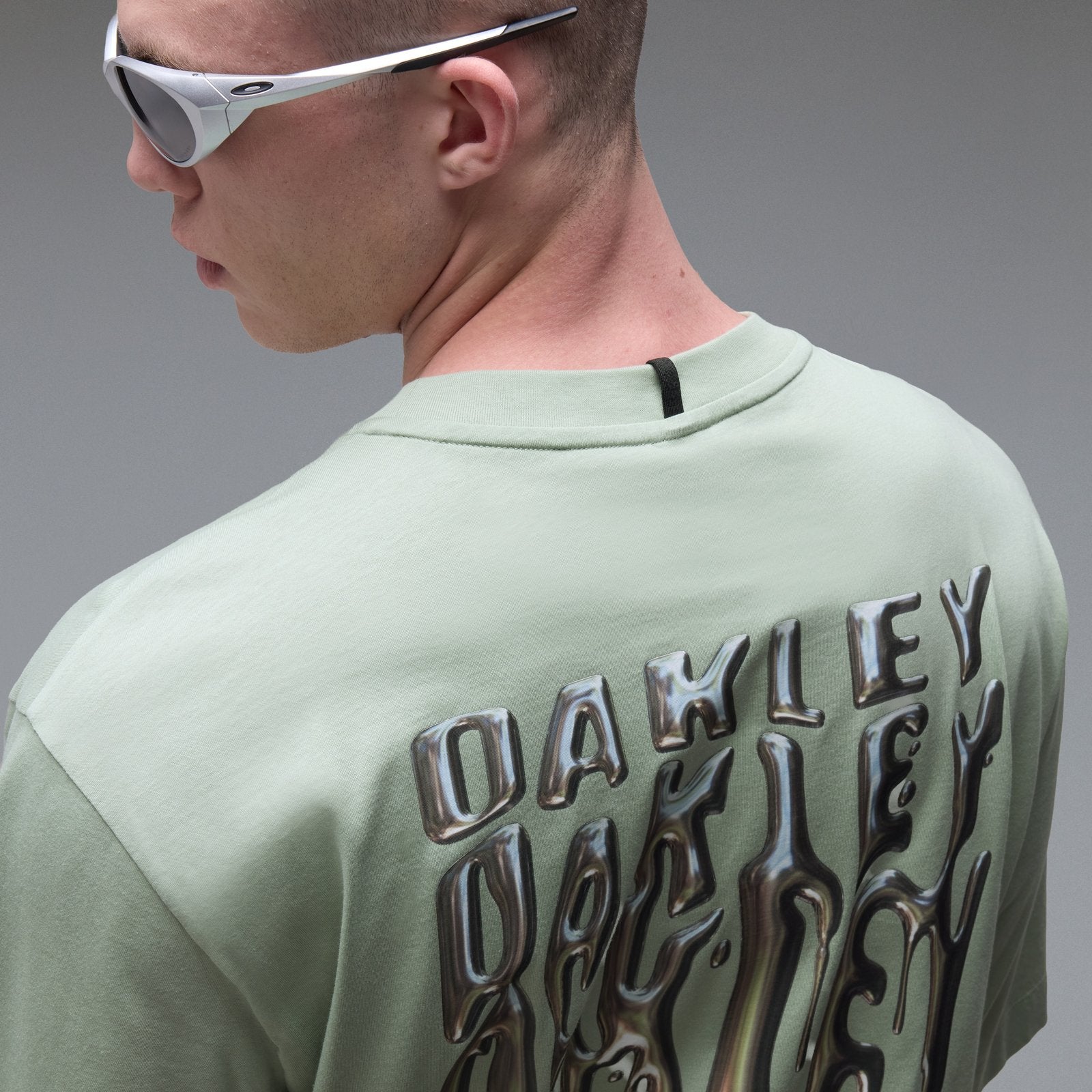 Stacked Metal Tee Faded Green - Image 27