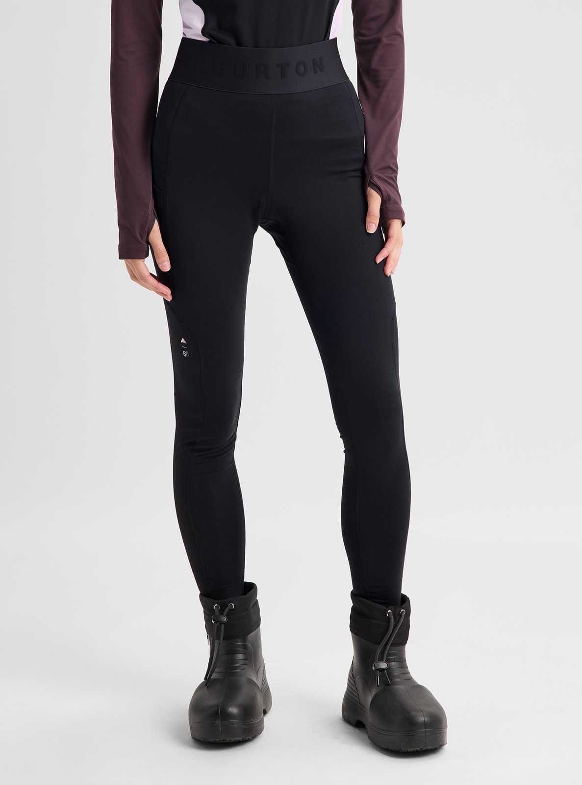 Womens Synthetic Midweight Base Layer Pants True Black - Image 2