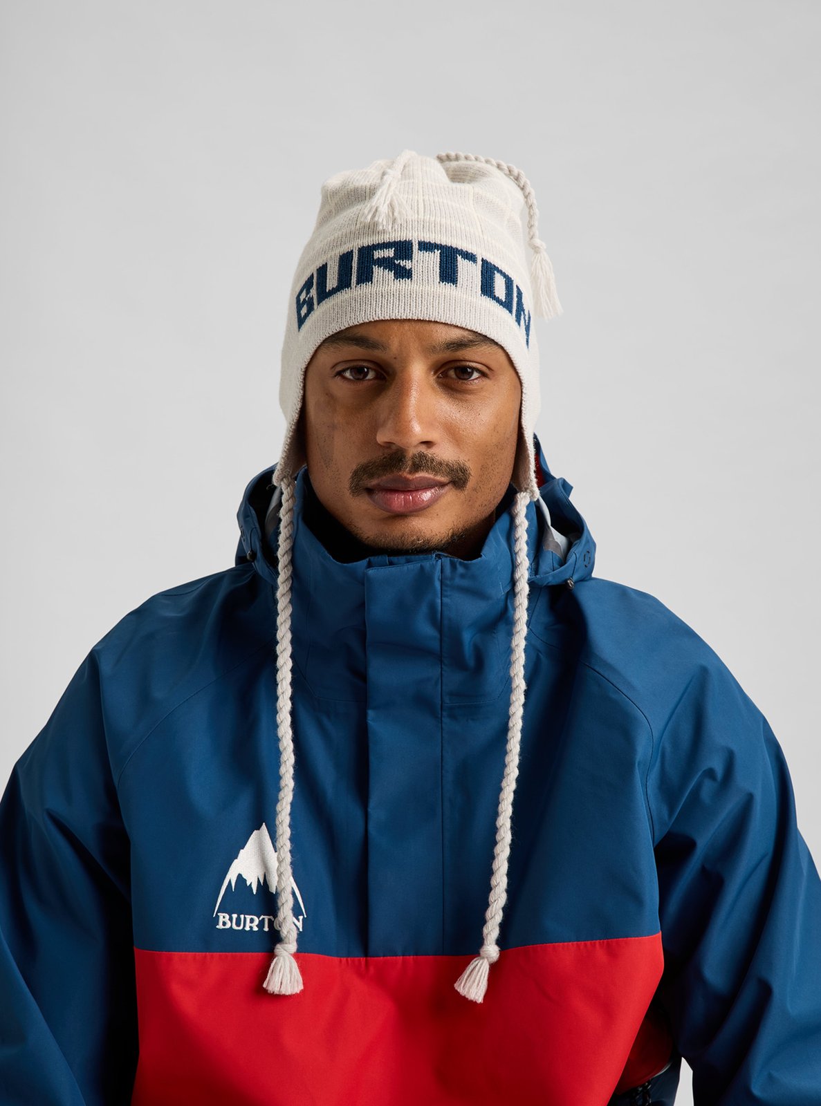 50Th 80'S Earflap Beanie Gray Heather / Stout White / Selvedge Blue - Image 2