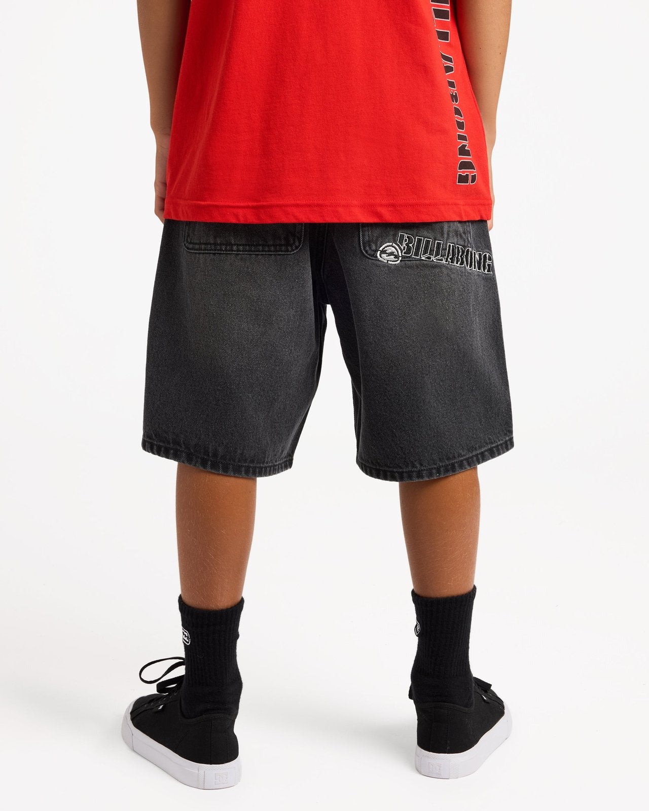 Boys Spec 73 Baggy Denim Shorts Black - Image 2