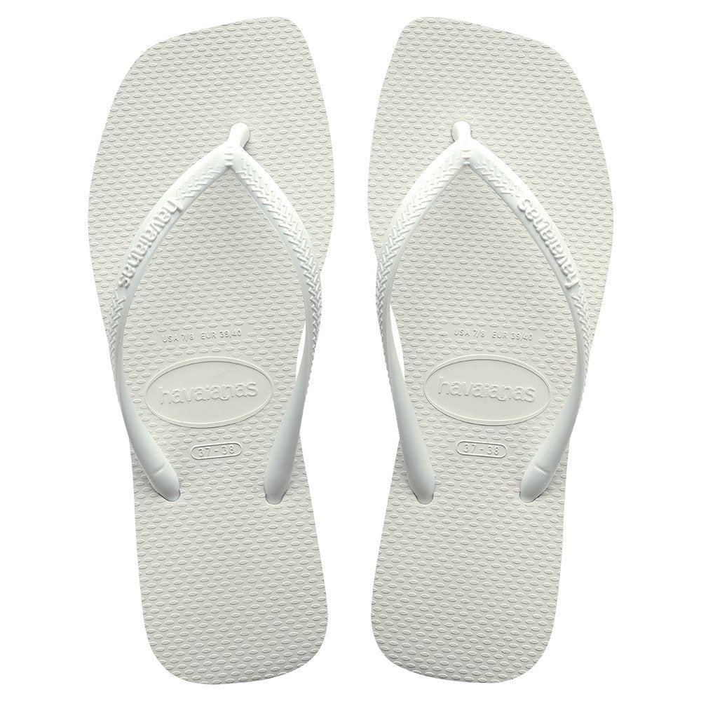 Slim Square Toe White Thongs - Image 2