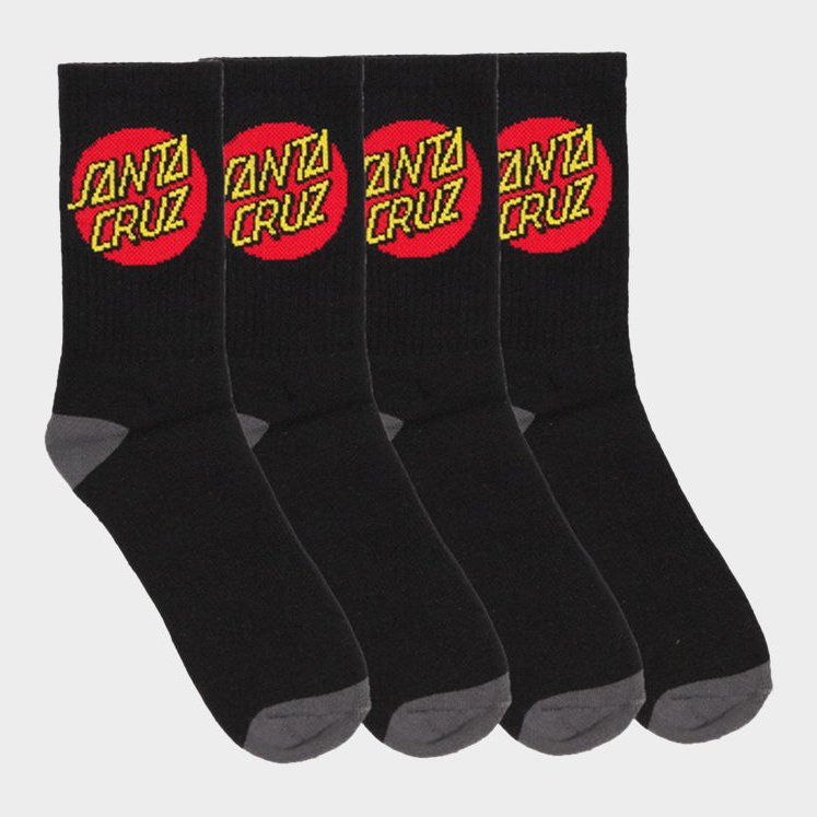 Boys Classic Dot Crew Socks (4 Pack) Black - Image 2