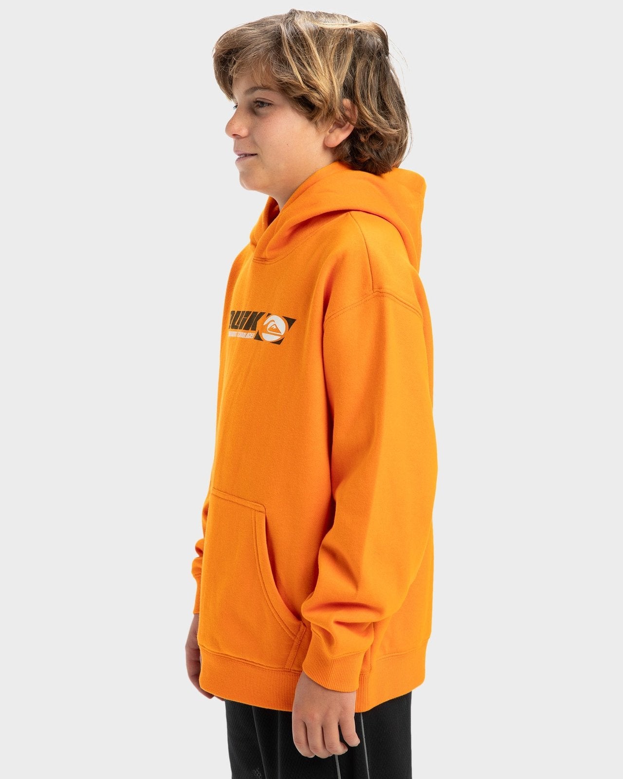 Boys Stencil Pullover Hoodie Orange Pepper - Image 2