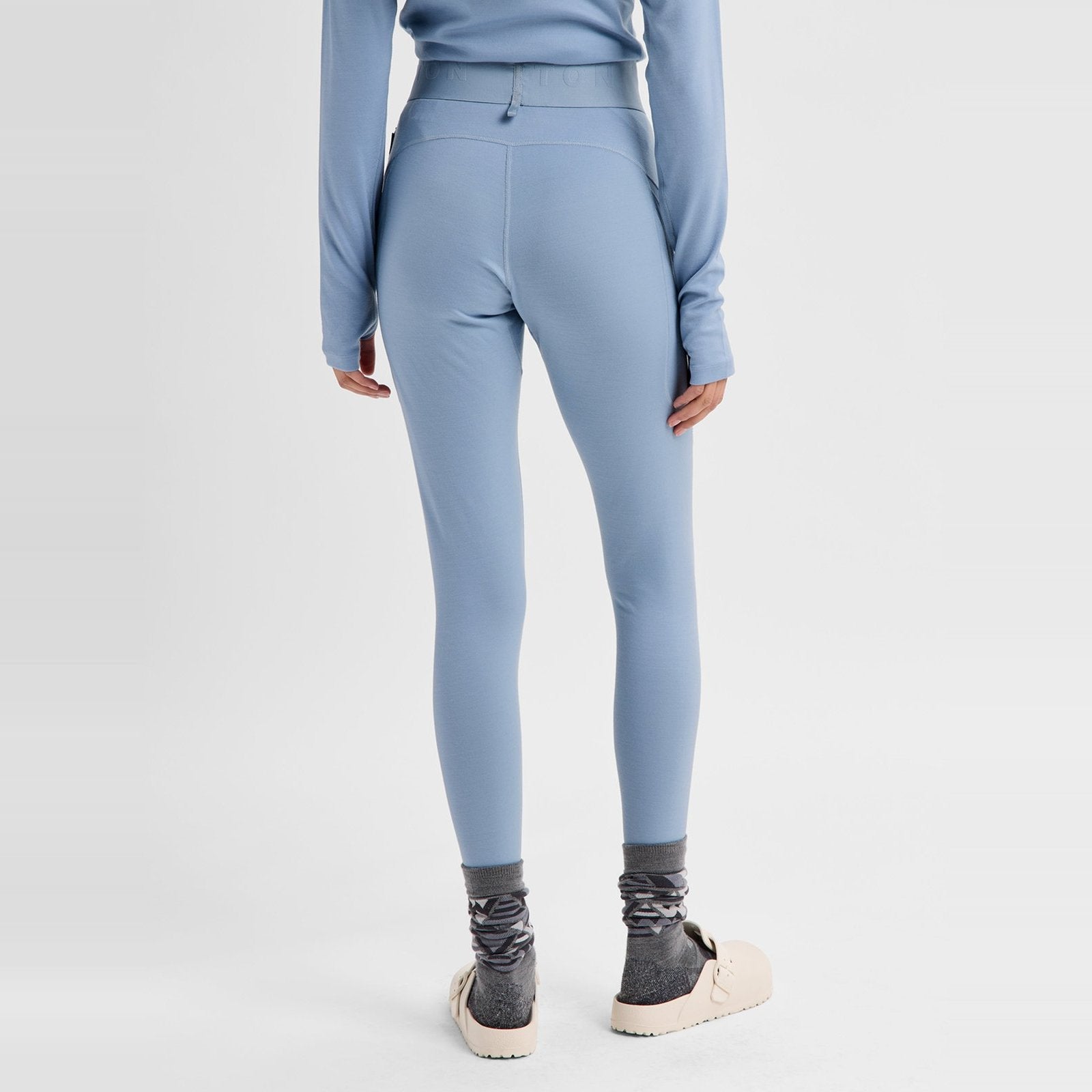 Womens Merino Blend Midweight Base Layer Pants Airstream Blue - Image 3