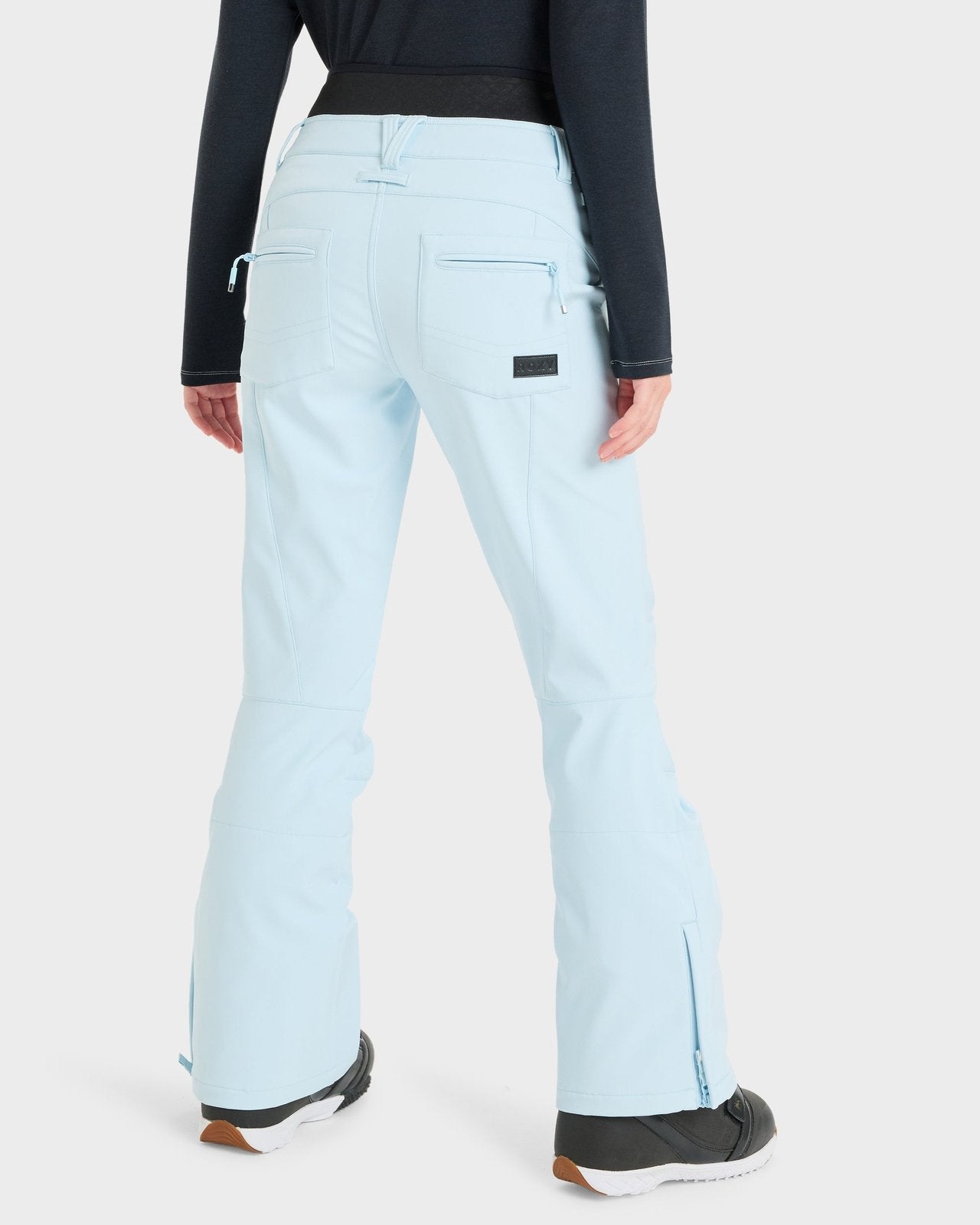 Womens Rising High Snowboard Pants Ice Blue - Image 3