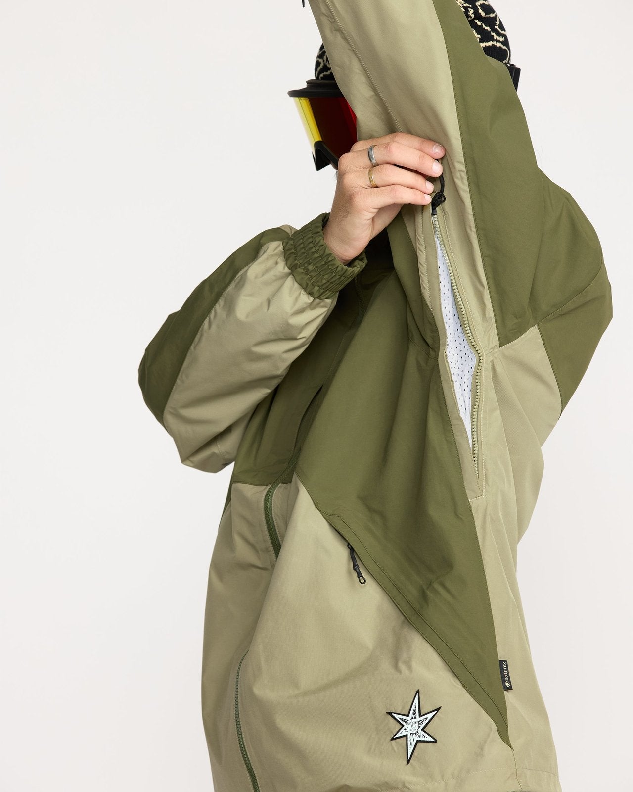 Mens Longo Gore-Tex Jacket Dark Olive - Image 3