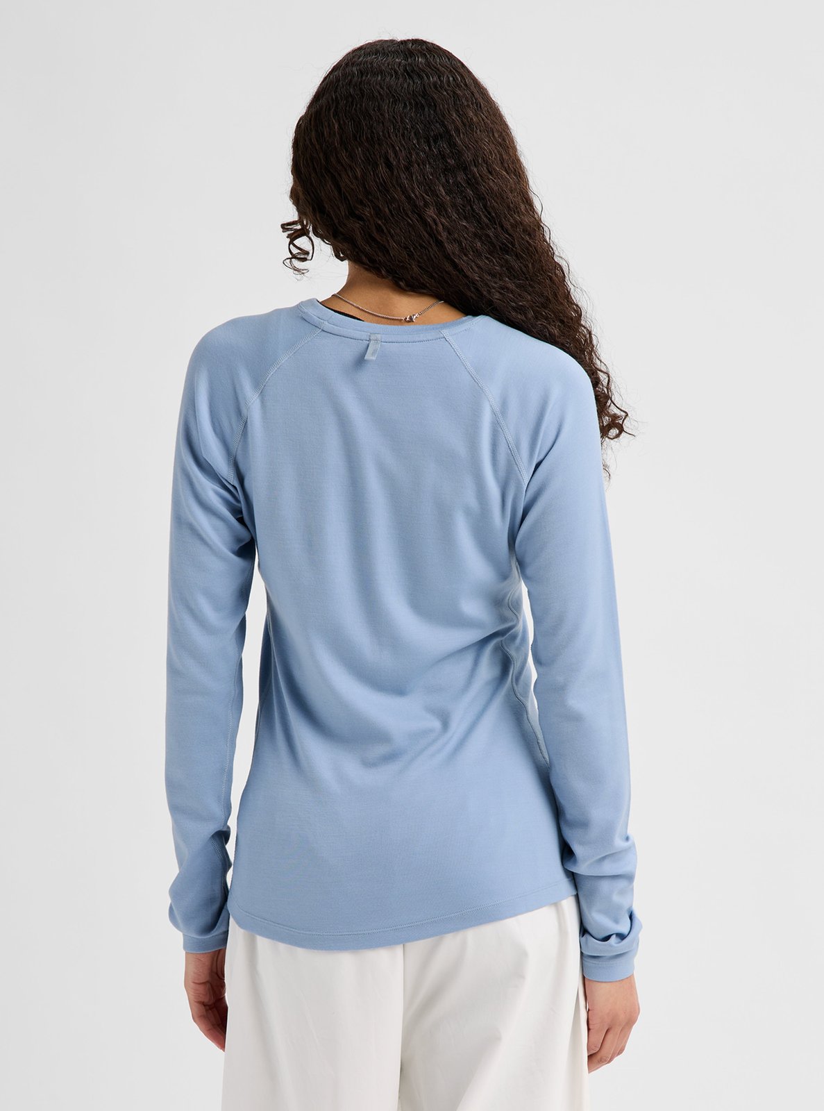 Womens Merino Blend Midweight Base Layer Crew Airstream Blue - Image 3