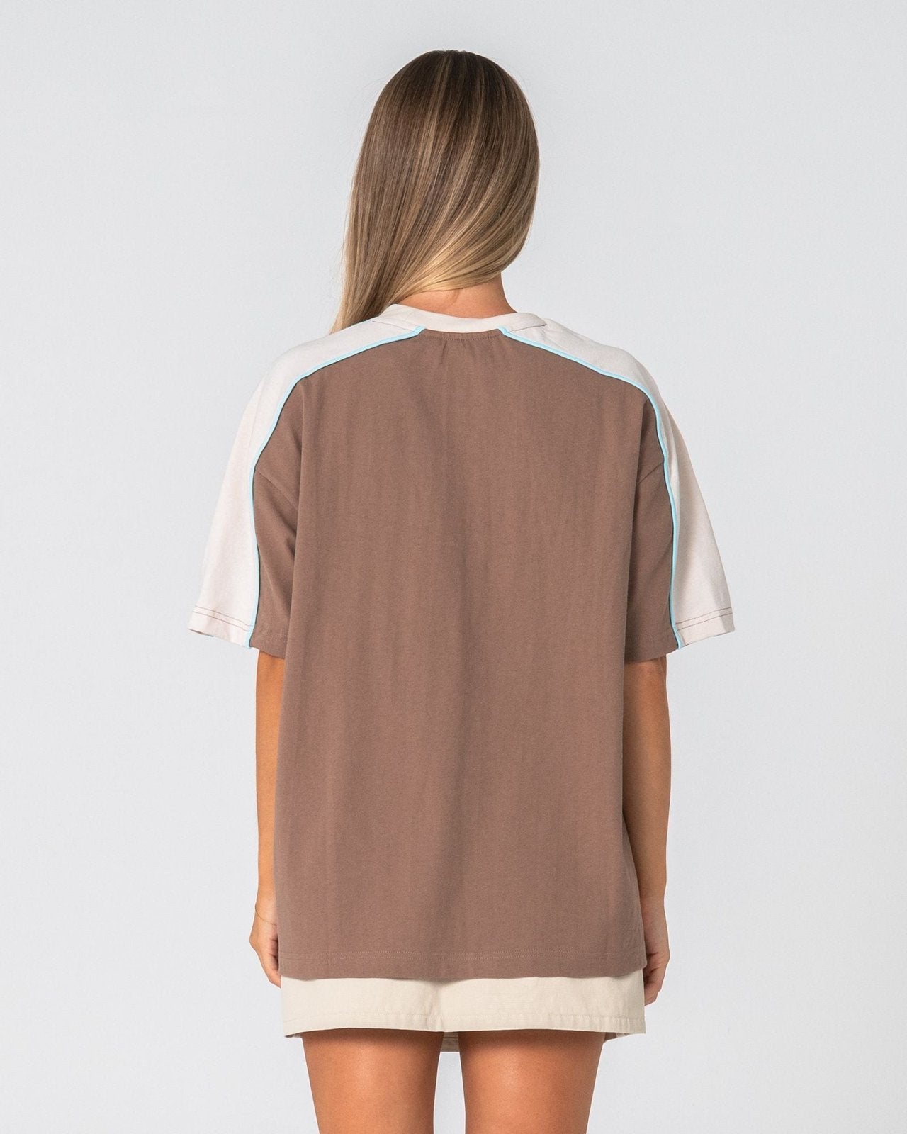 Timmy Target 220 Oversized Tee Mushroom / Aqua - Image 3