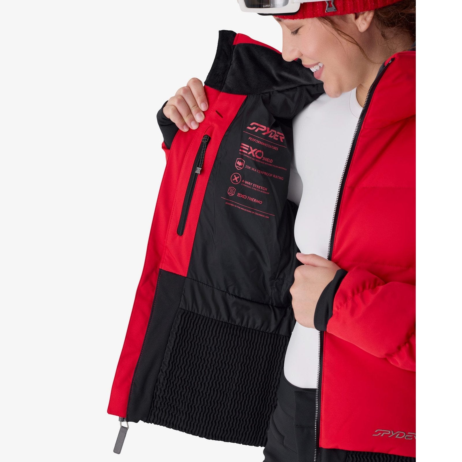 Womens Haven Jacket Spyder Red - Image 4