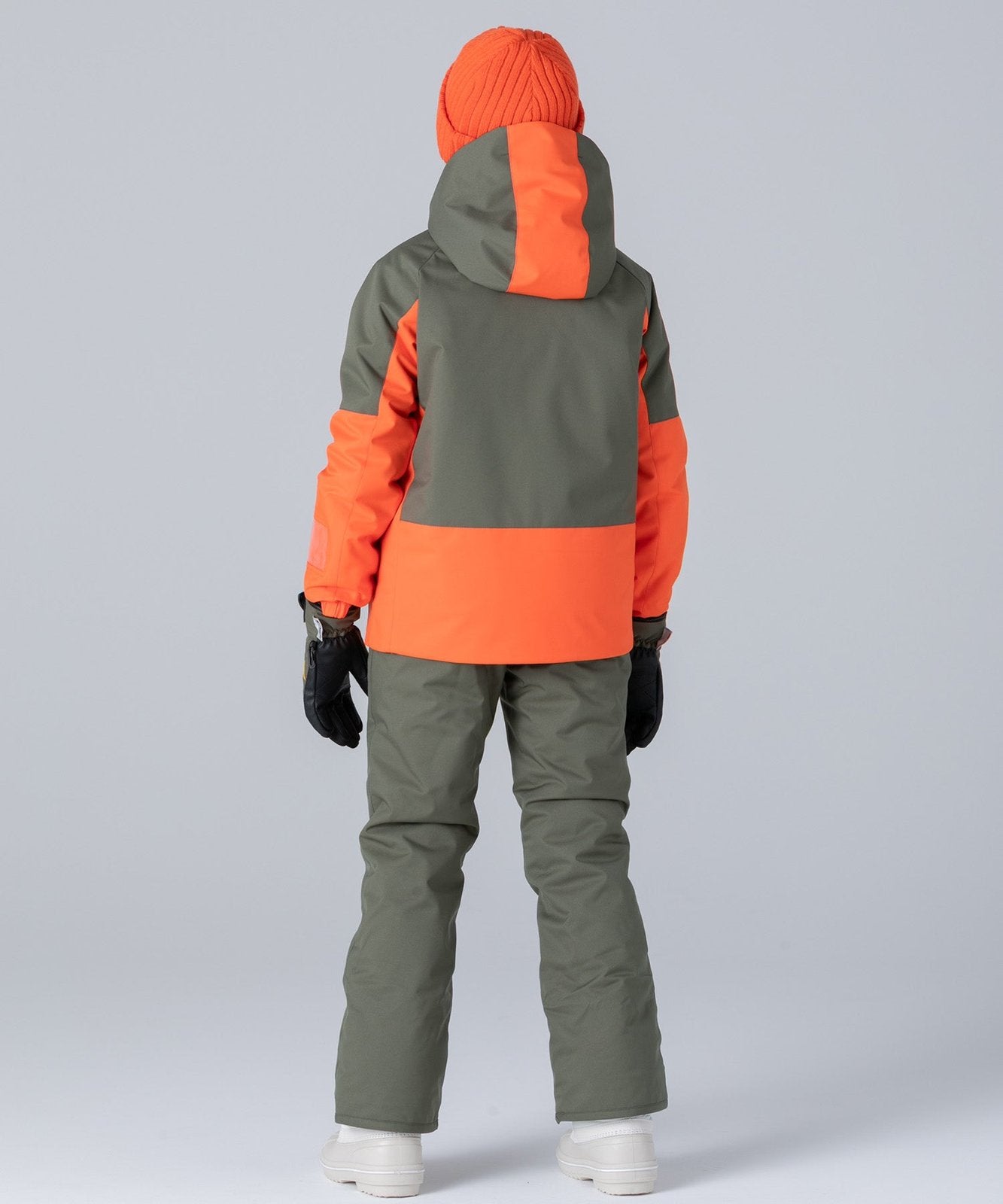 Asymmetrical Bicolour Ski Suit Orange - Image 4