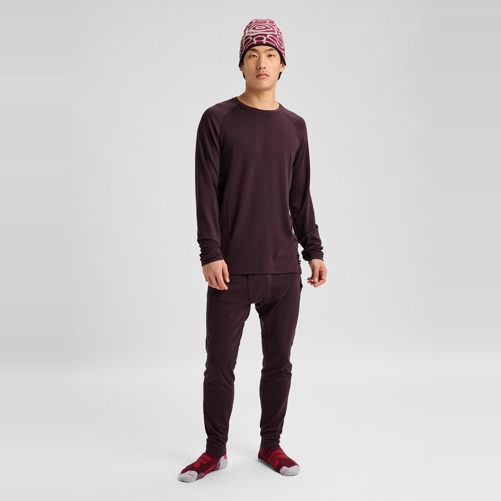 Mens Merino Blend Midweight Base Layer Pants Bear Hug Brown - Image 4