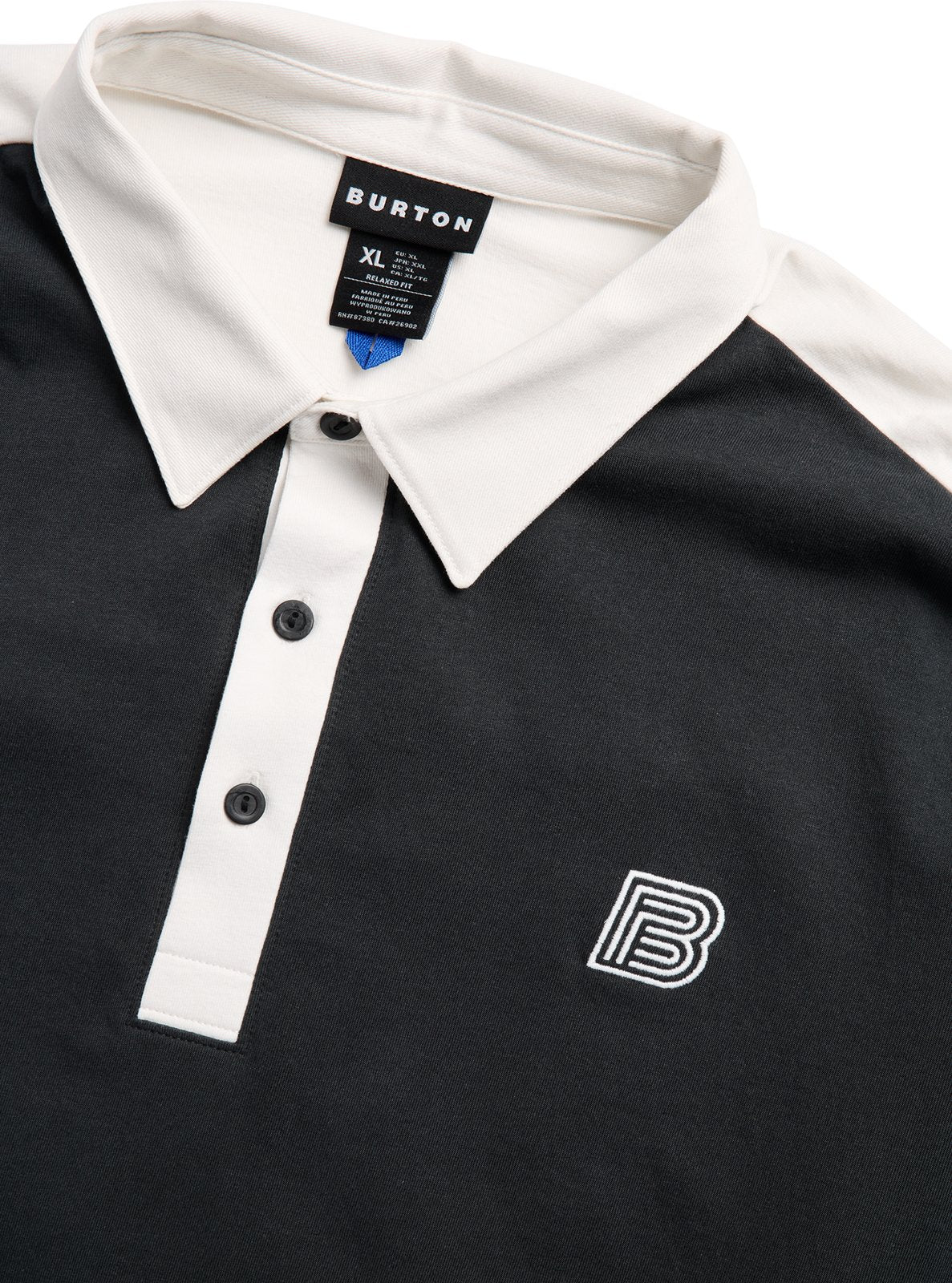 Mens Rugby Shirt True Black / Stout White - Image 4