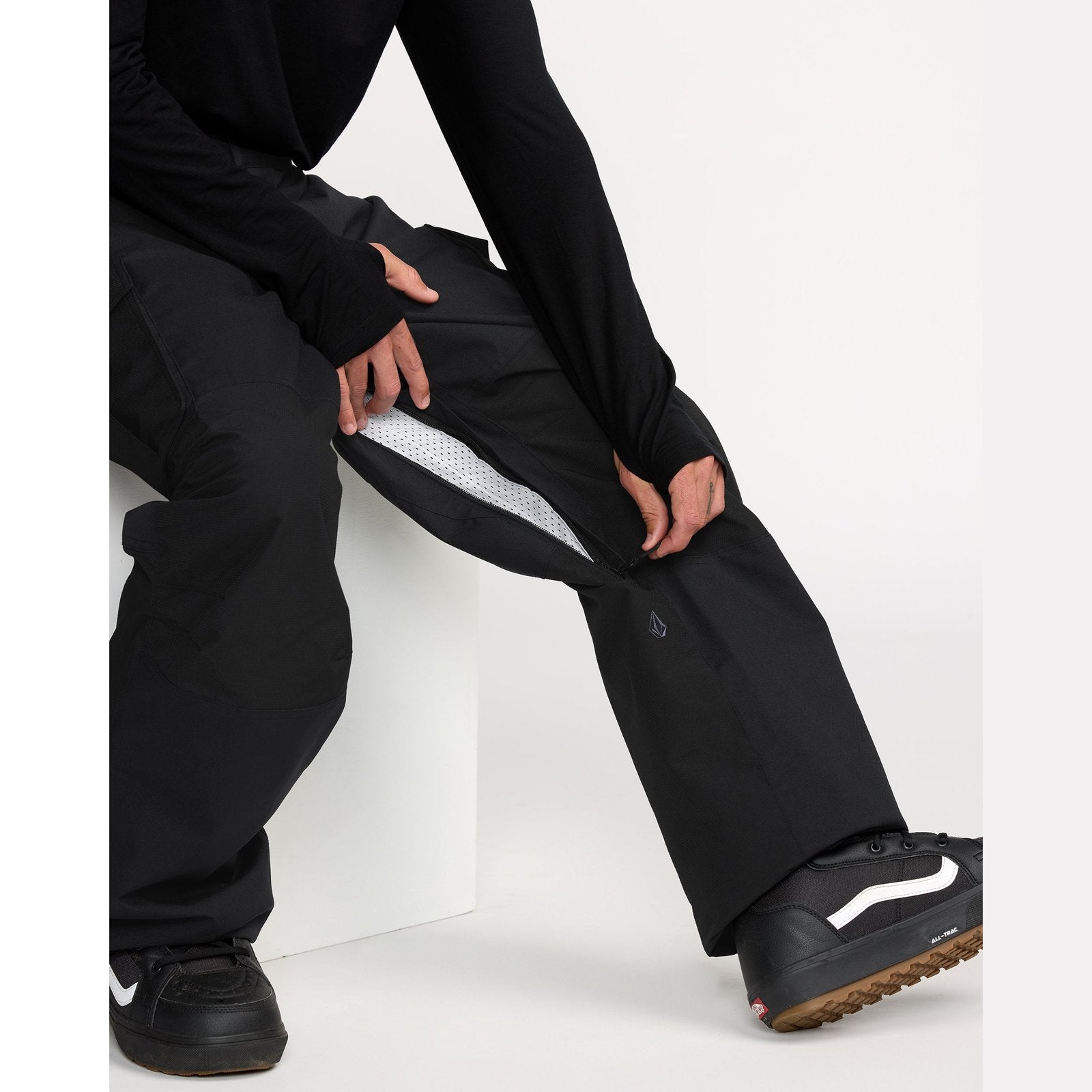 Mens Nwrk Baggy Snowboard Pants Black - Image 5
