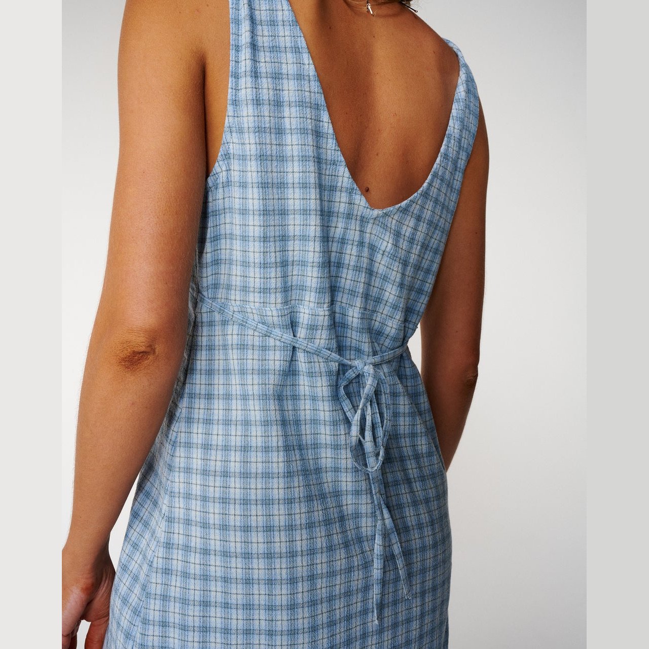 Classic Surf Check Mini Dress Light Blue - Image 5