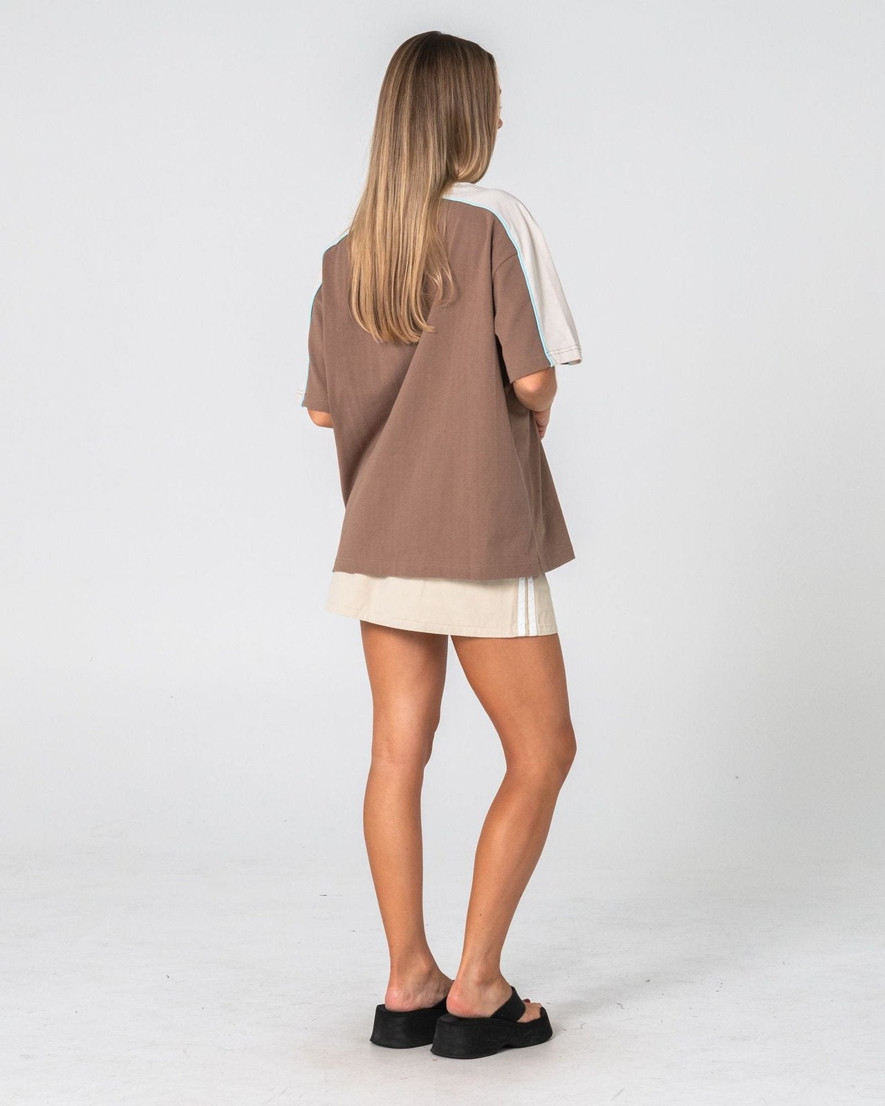 Timmy Target 220 Oversized Tee Mushroom / Aqua - Image 5