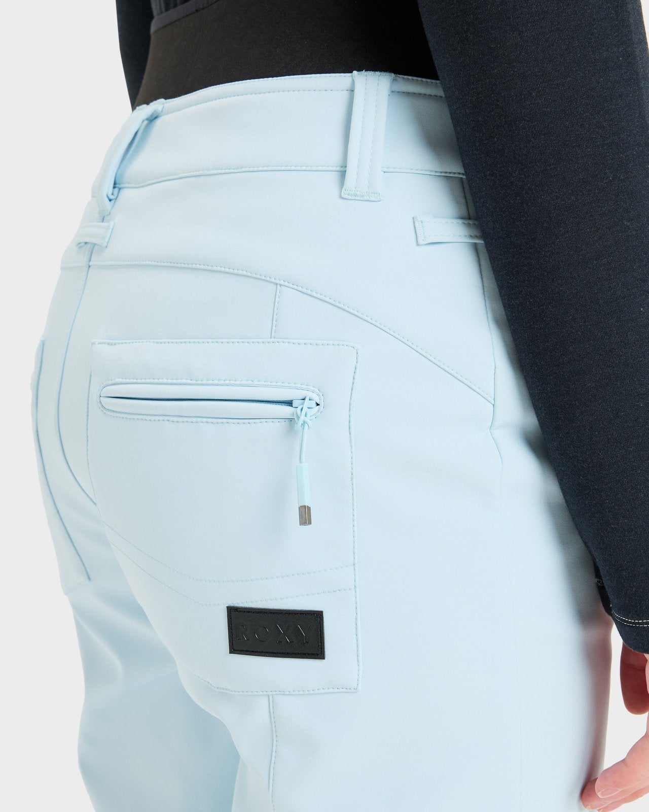 Womens Rising High Snowboard Pants Ice Blue - Image 5