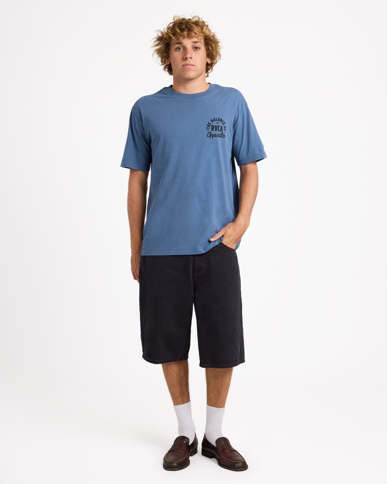 Mens Semi T-Shirt Vintage Navy - Image 5