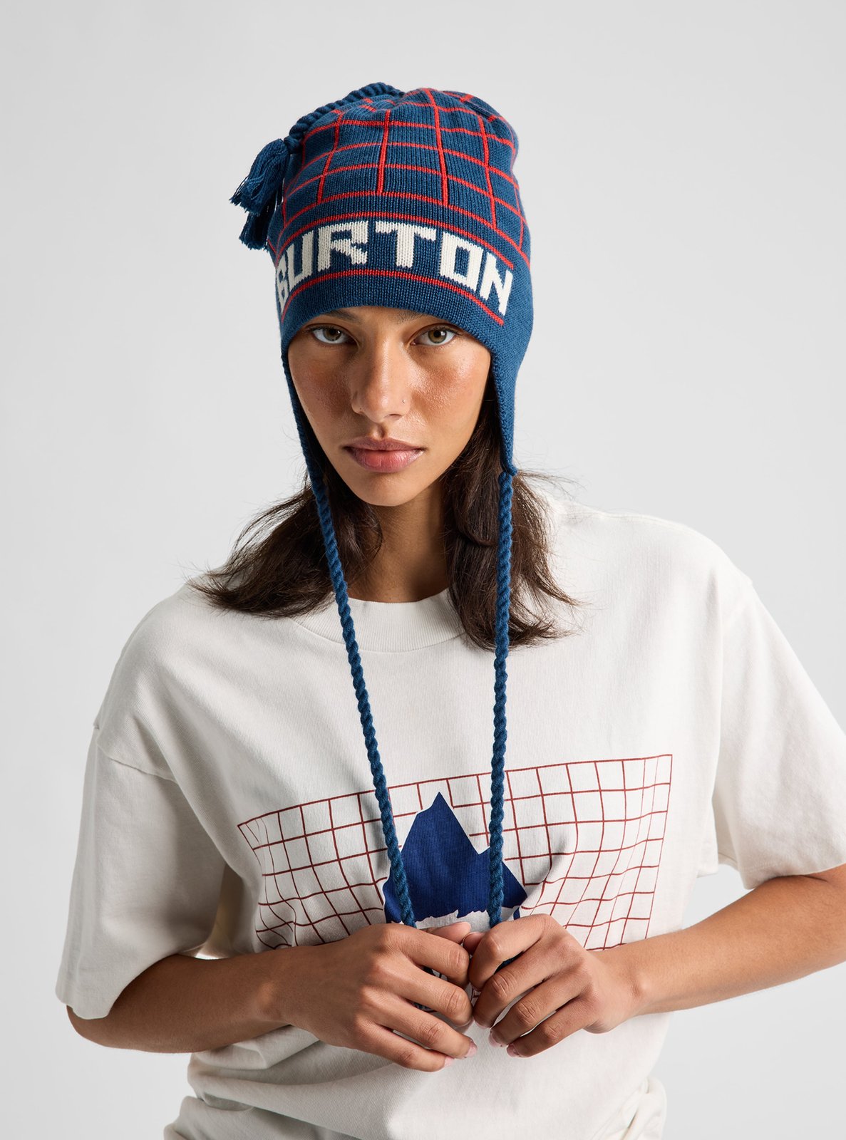 50Th 80'S Earflap Beanie Selvedge Blue / Performer Red / Stout White - Image 5