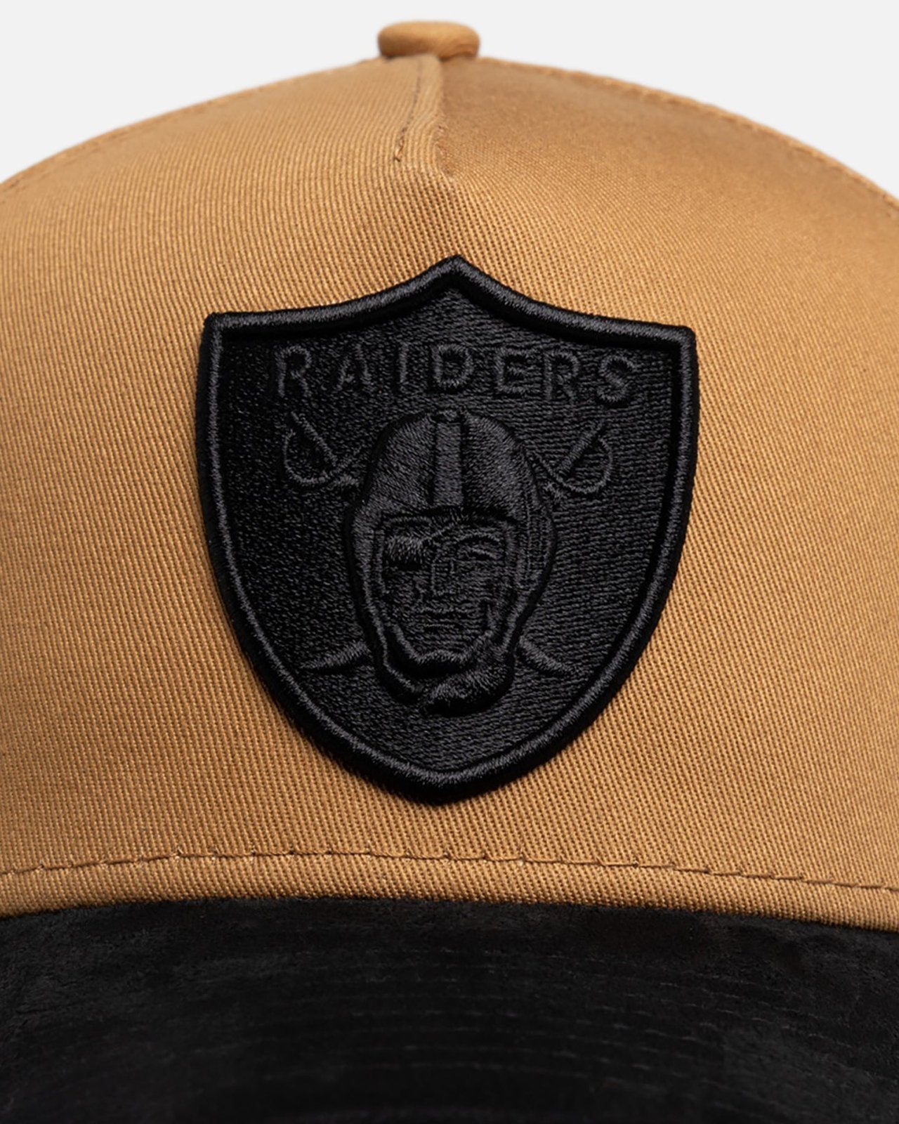 Las Vegas Raiders 9FORTY A-Frame Snapback - Wheat Black Suede - Image 5