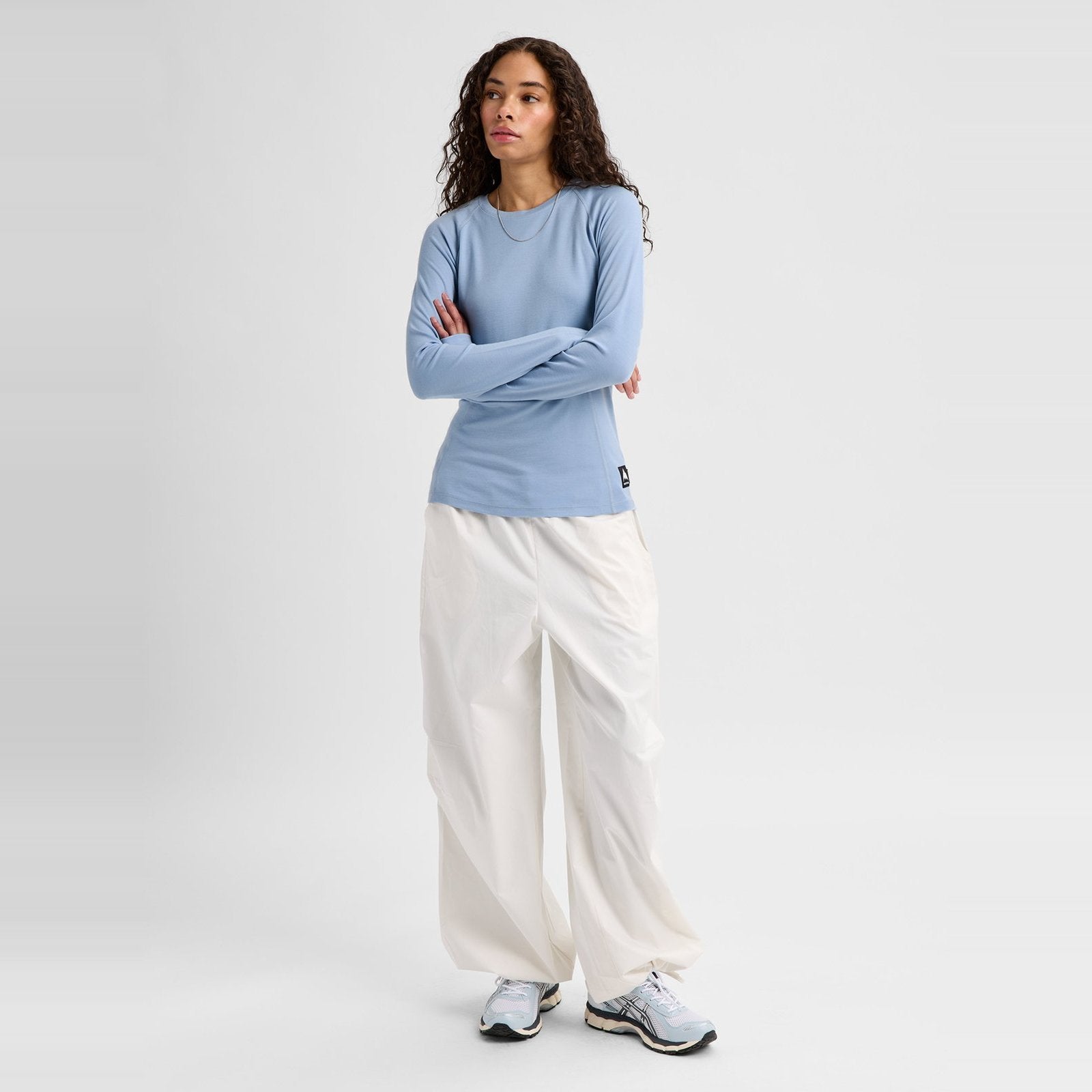 Womens Merino Blend Midweight Base Layer Crew Airstream Blue - Image 5