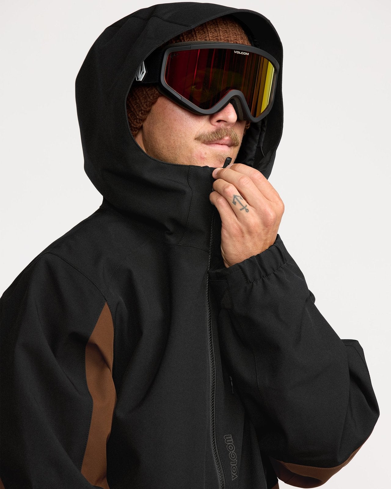 Mens Brighton Full Zip Jacket Brown - Image 5
