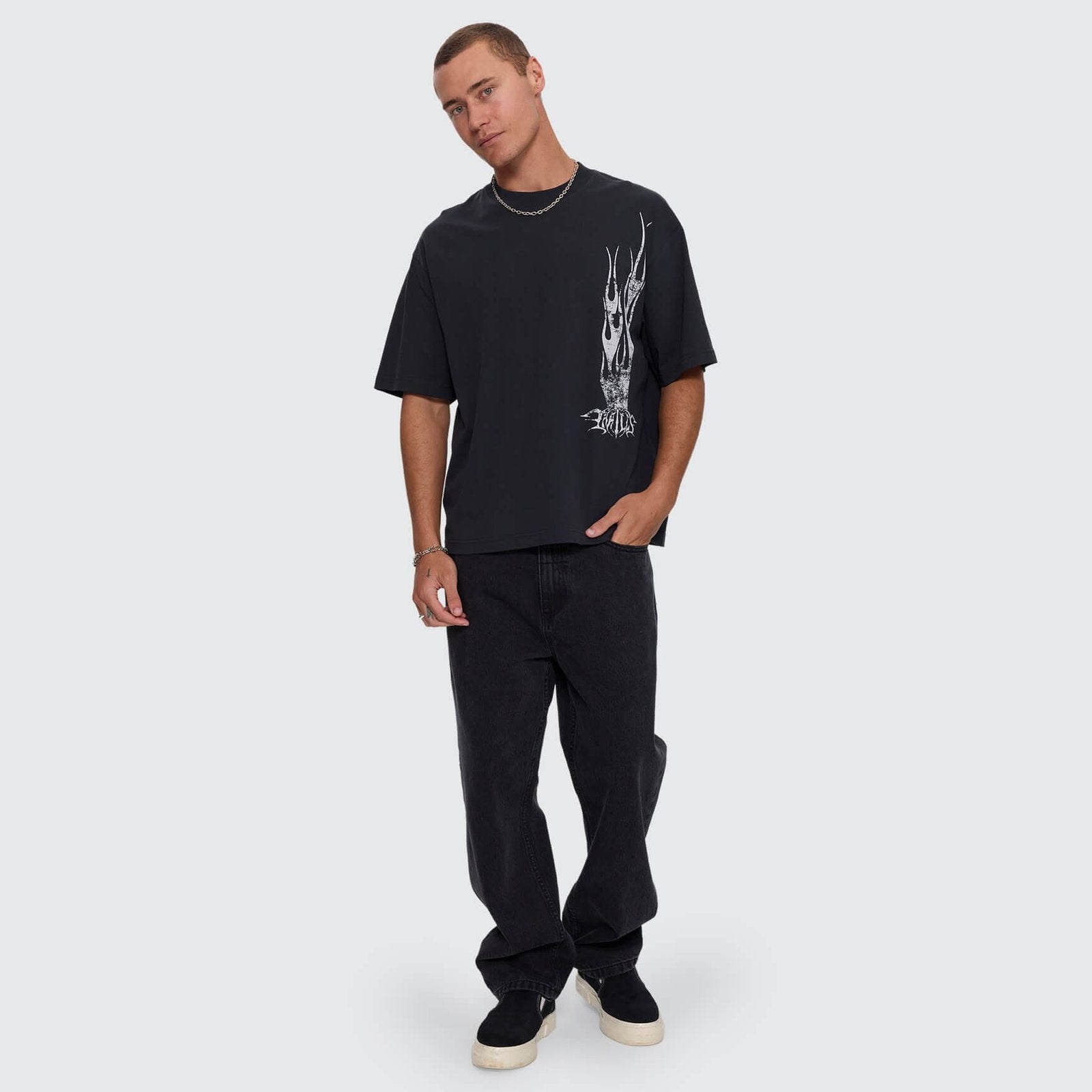 Matter Of Flame Box Crop Tee Faded Black - Image 6