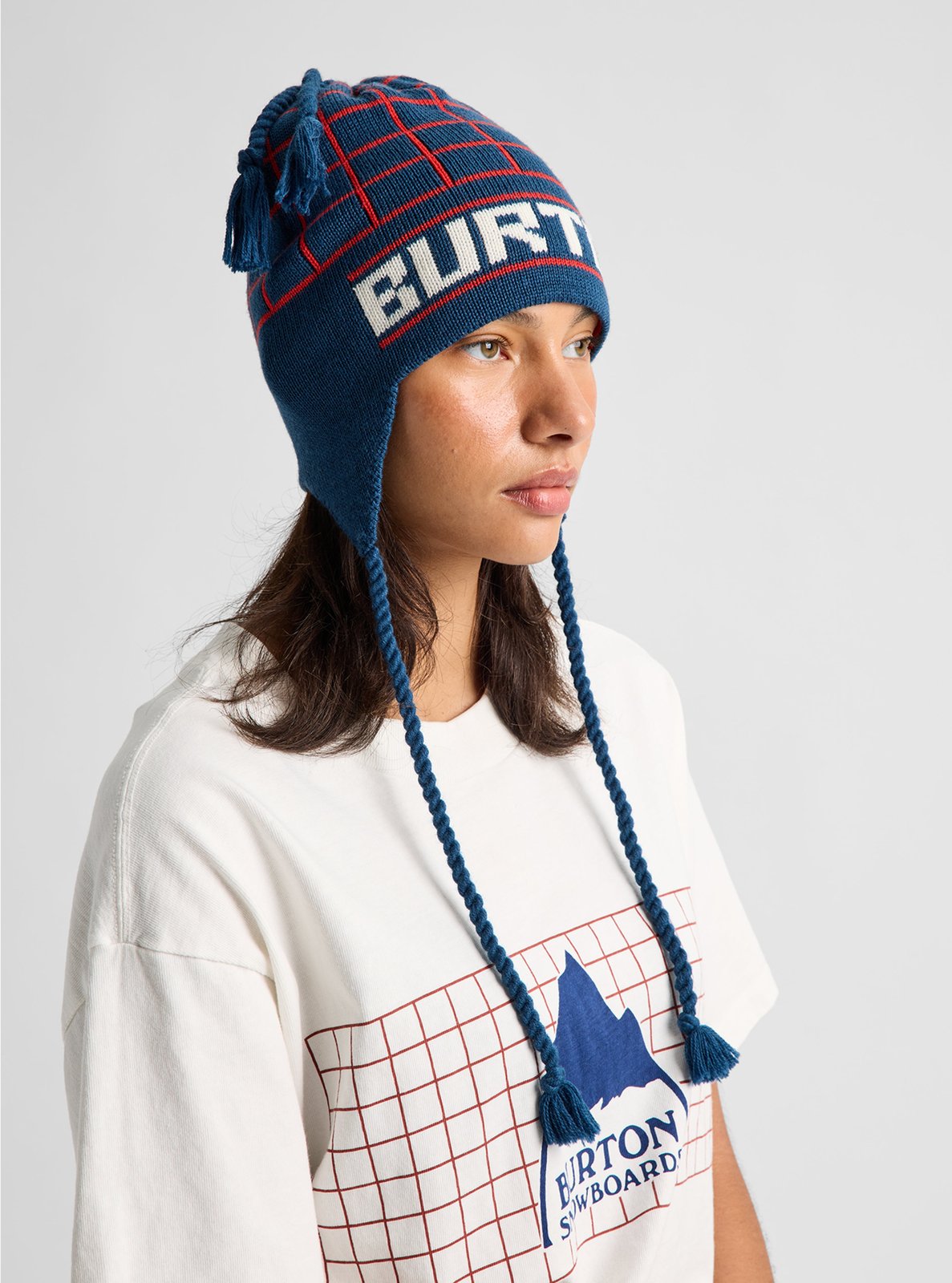 50Th 80'S Earflap Beanie Selvedge Blue / Performer Red / Stout White - Image 6