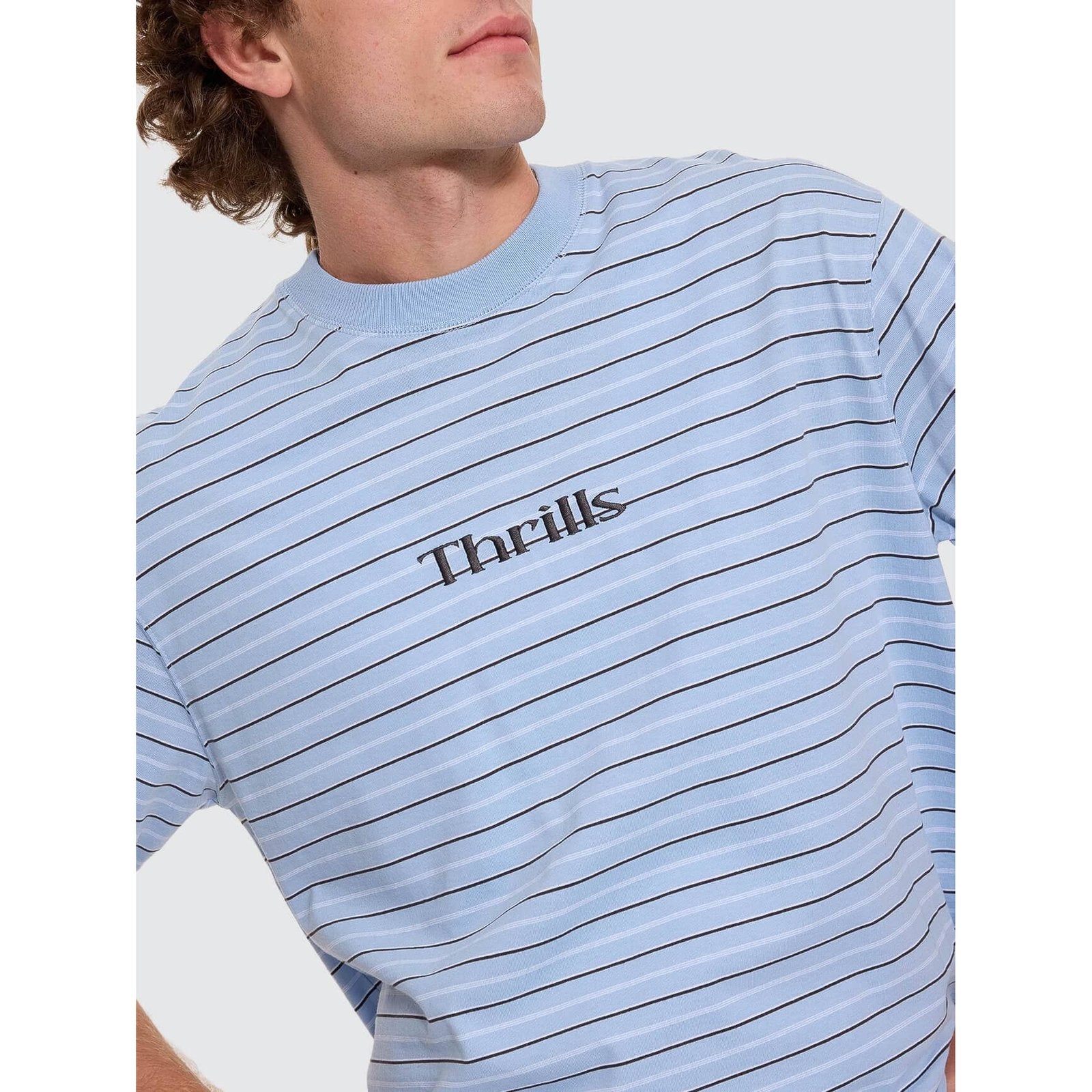 Flowers Of Tomorrow Stripe Box Crop Tee Placid Blue - Image 7