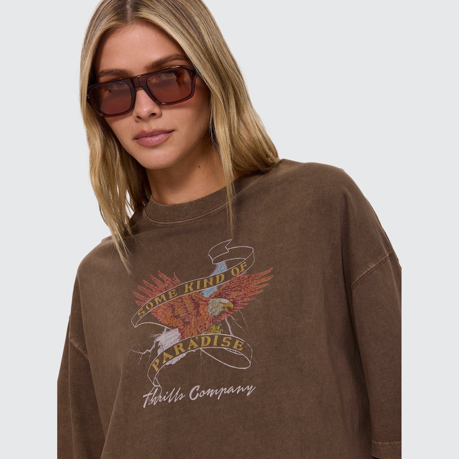 Banner Of Strength Oversized Tee Cocoa - Image 7