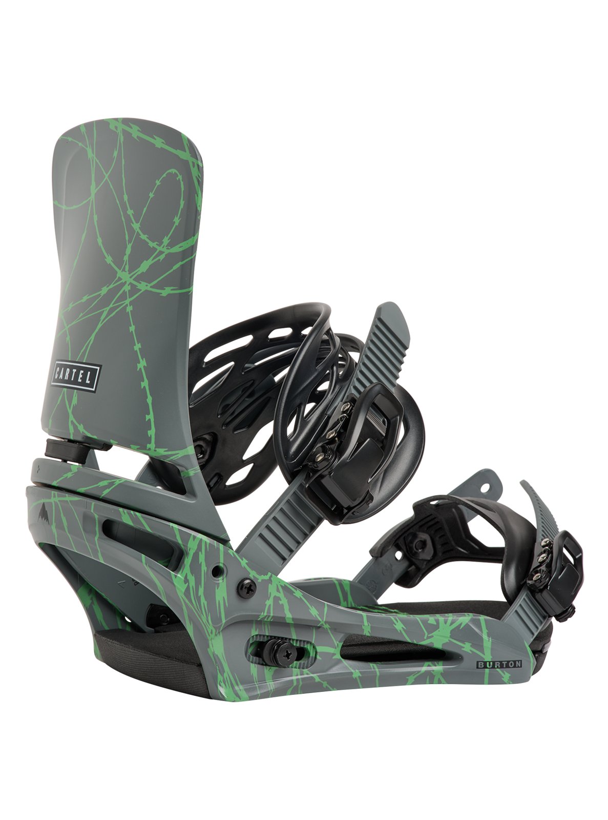 Mens Cartel Re:Flex Snowboard Bindings Gray / Green Voltage - Image 7